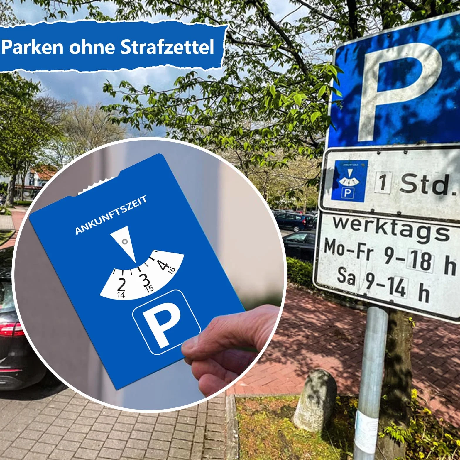 kinoco Parkscheibe aus Pappe, StVO-konform, 11x15 cm - Umweltfreundlich & strapazierfähig für Auto, LKW, Wohnmobile