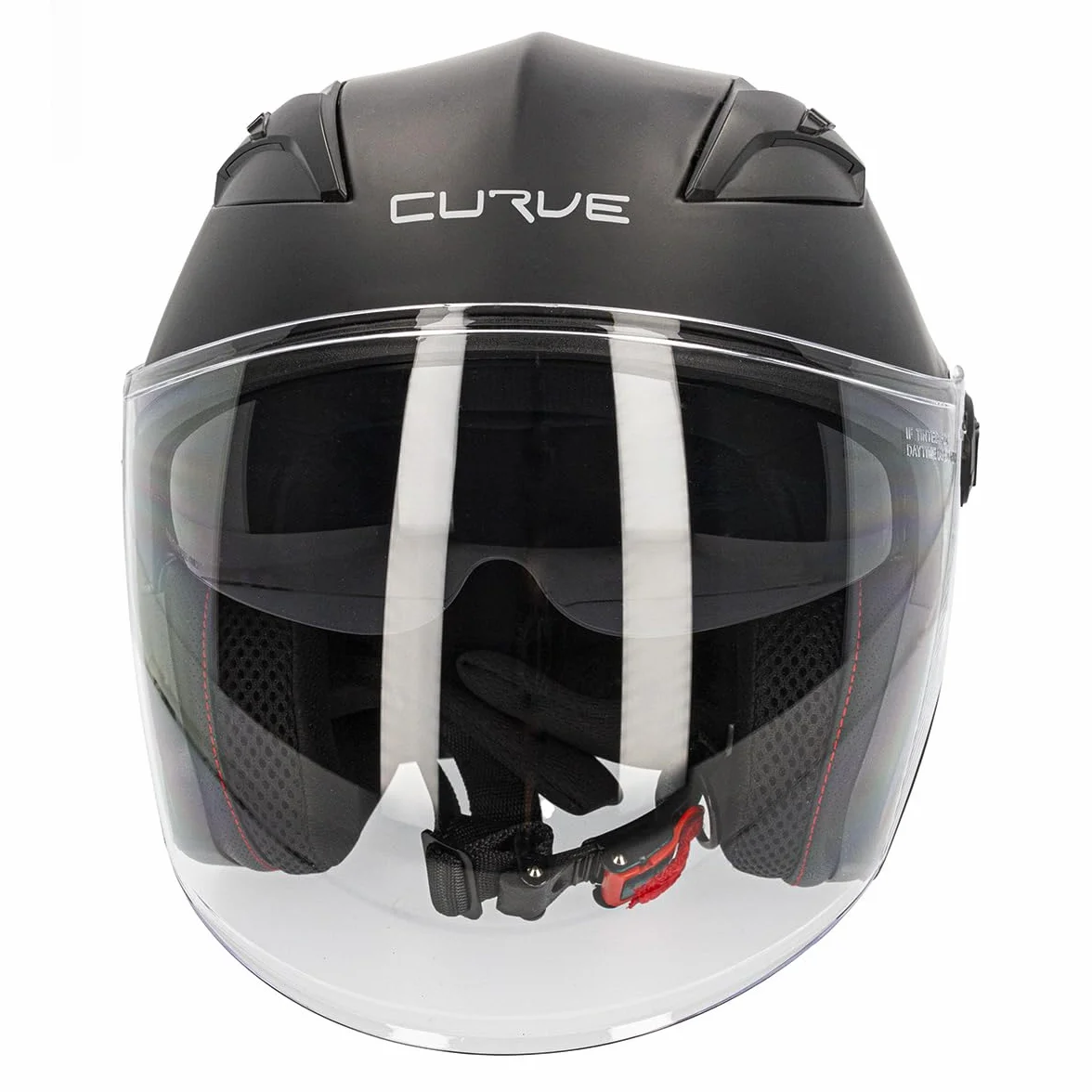 Curve Casco Jet para Moto, Mercury, Material Resina ABS termoplástica, Sistema de ventilación, Visor Solar Ahumado, Cierre micrométrico, Adultos, Hombre y Mujer, ECE 22.06