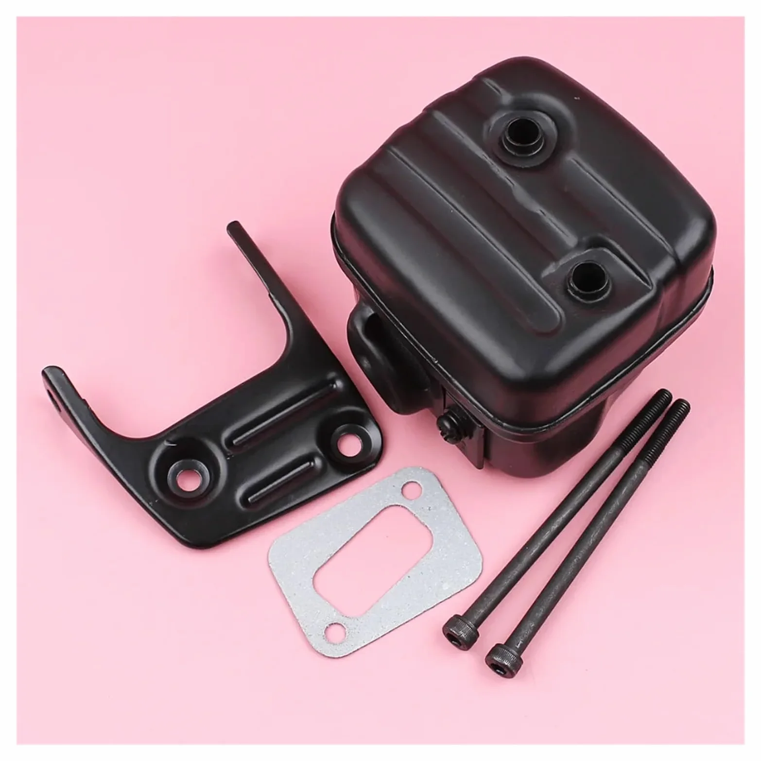 Silenciador de Escape for H-usqvarn 340 345 346 346XP 350 351 353 Kit de Juntas de Pernos de Soporte Piezas de Herramientas de Repuesto de Motosierra