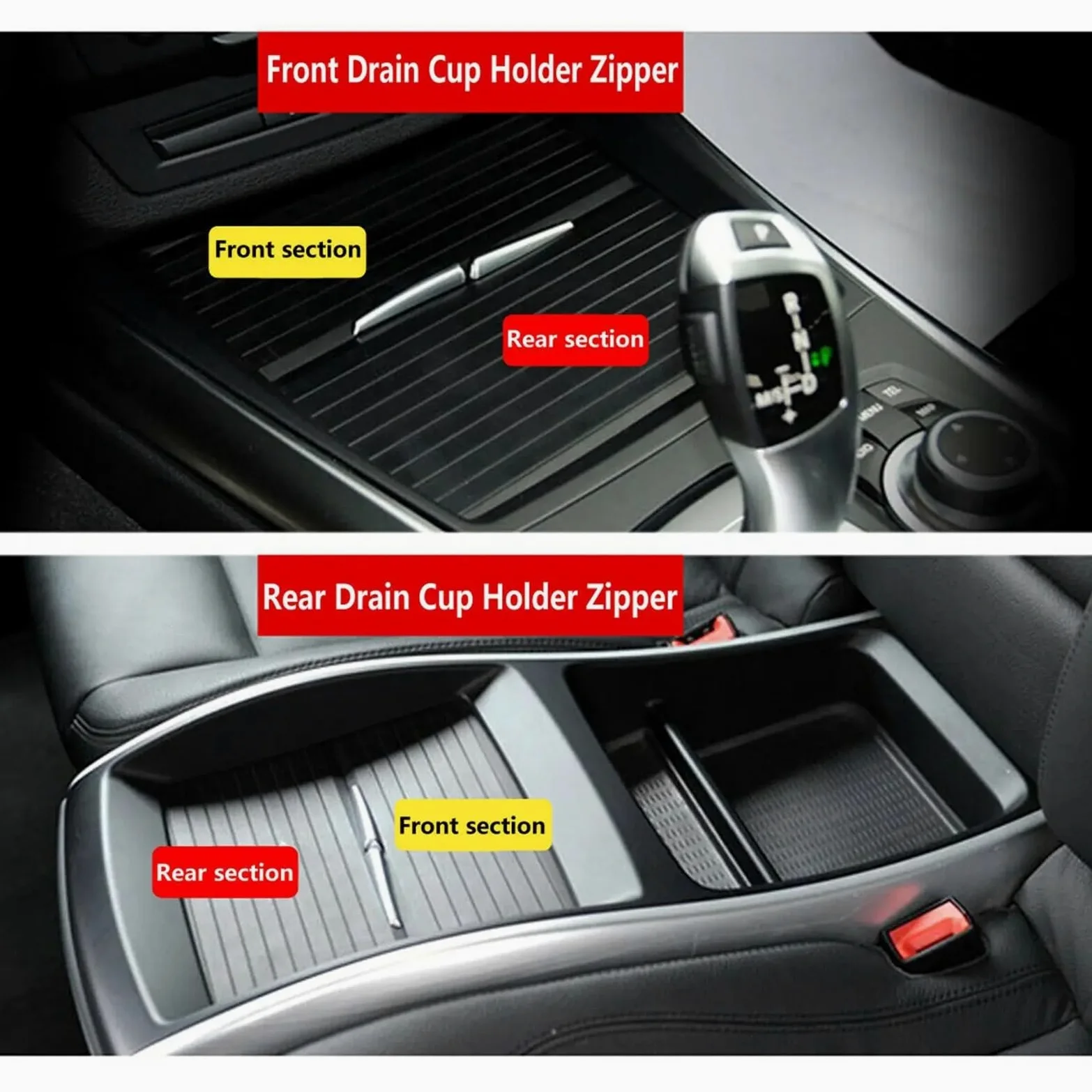 Cubierta de persiana Enrollable for portavasos de Consola Central de sección Delantera/Trasera de Coche, for, for BMW, X5 X6 E70 E71 2007-2014 51166954943