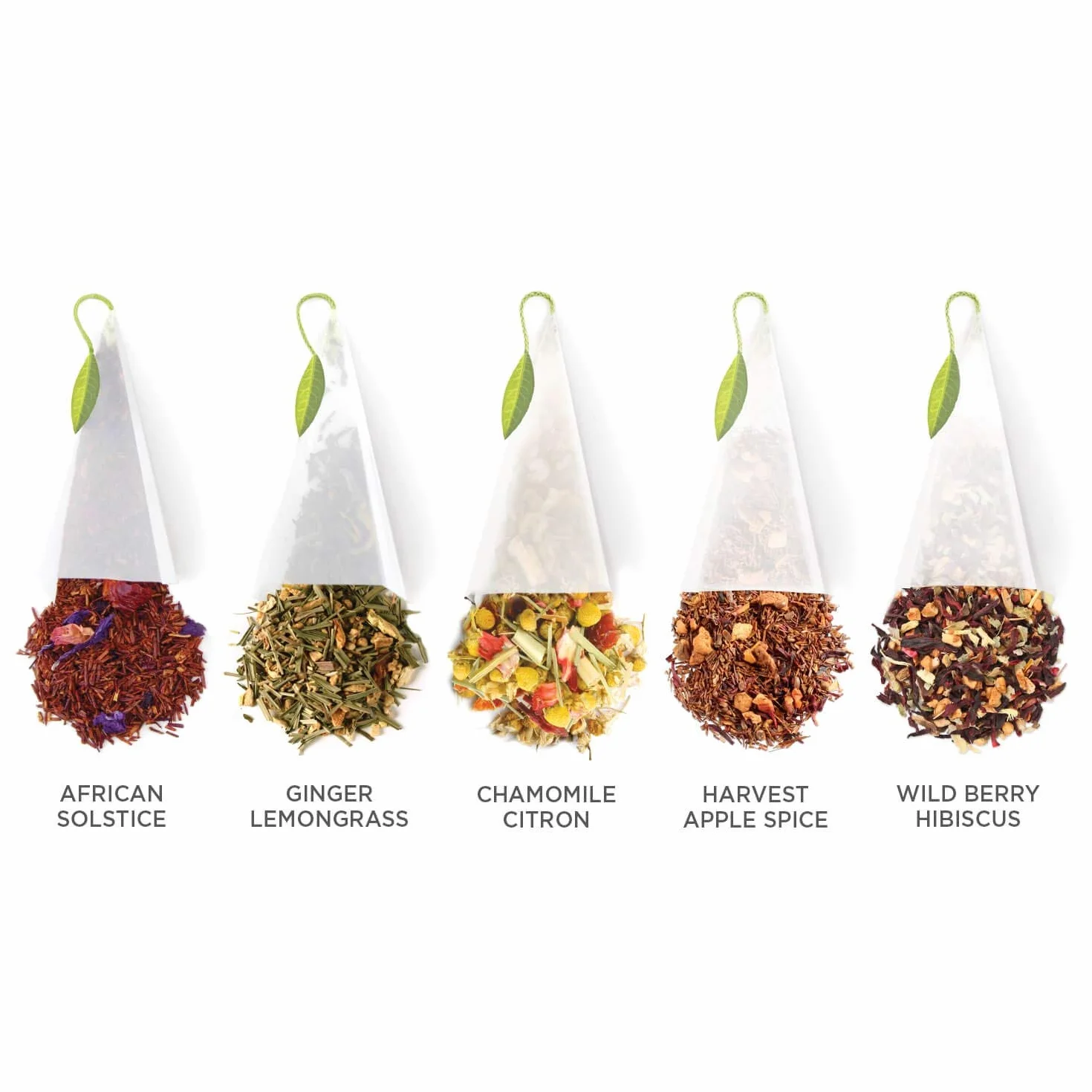 Tea Fortè Herbal Tea Assortment Box 20 filtros Pirámide tisane 5 sabores surtidos