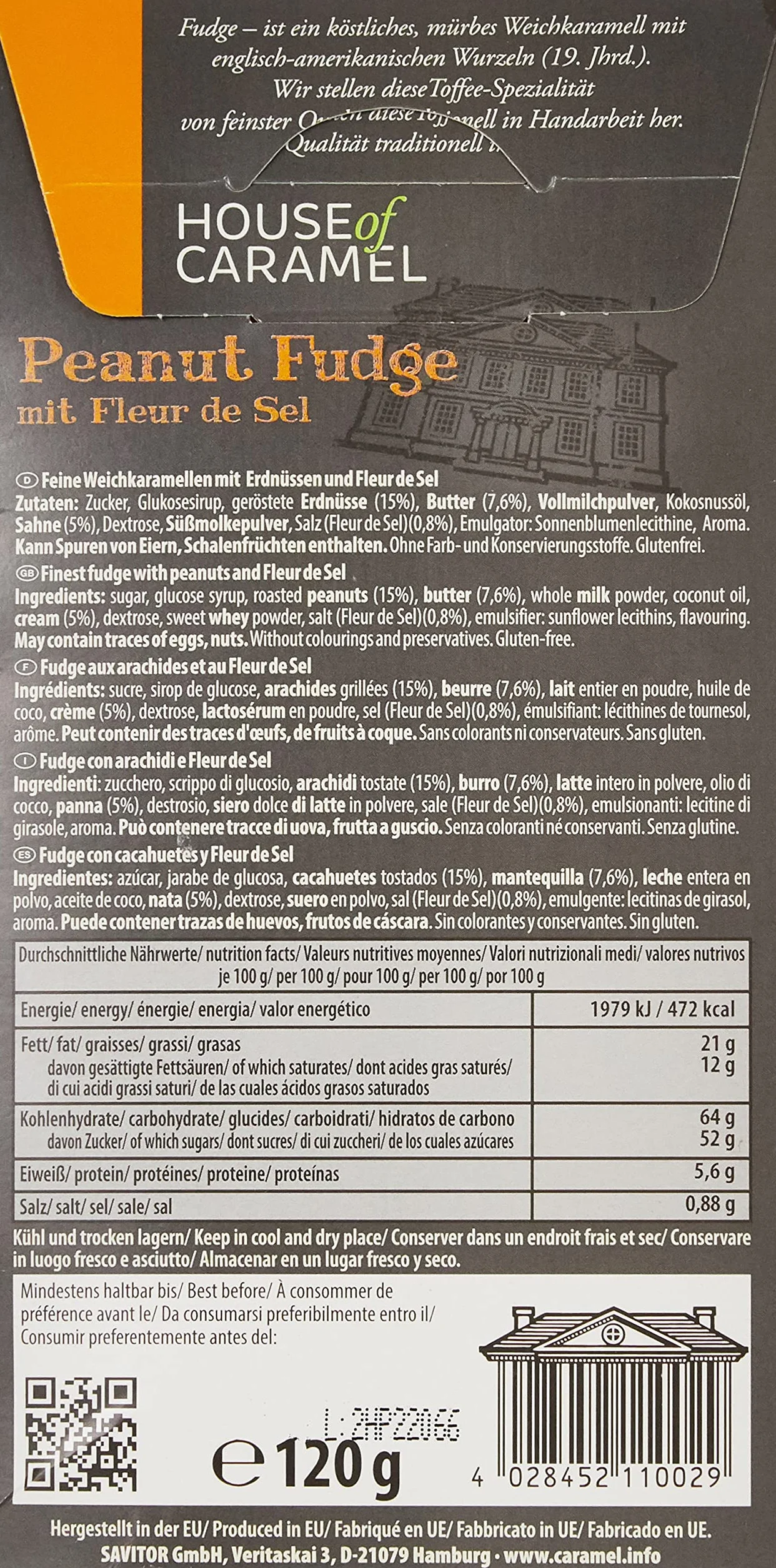 House of Caramel Fudge De Cacahuete Con Flor De Sal 120 g