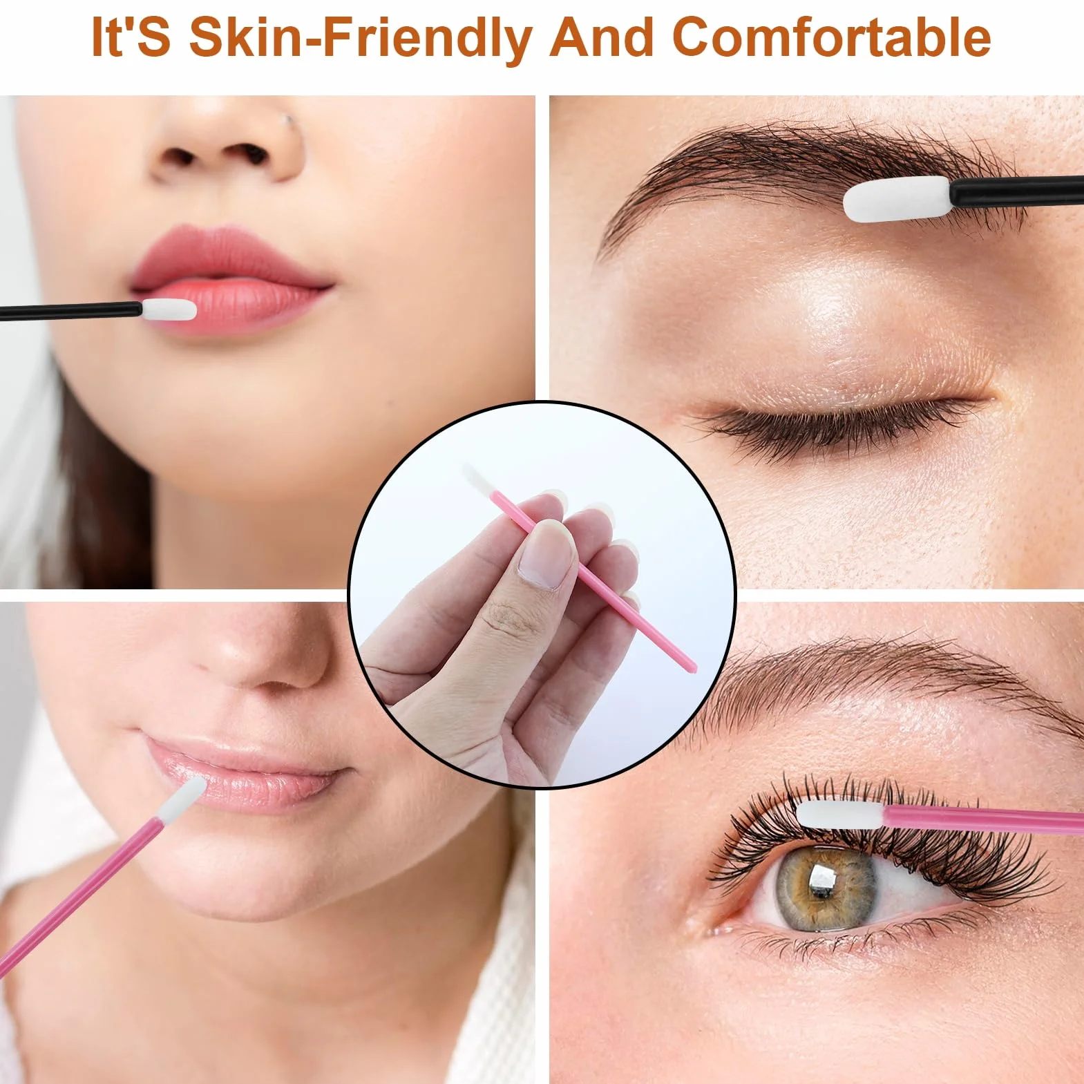 Pinceles desechables para labios aplicador de pintalabios corrector