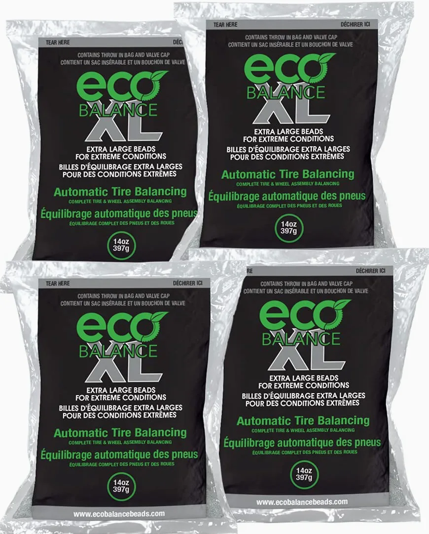 14-ECOXL4 Eco XL - Cuentas de Equilibrio de neumáticos/Ruedas para Condiciones extremas, vehículos Todoterreno, neumáticos Ligeros para Camiones, (4) Bolsas de Cuentas de Equilibrio de 14