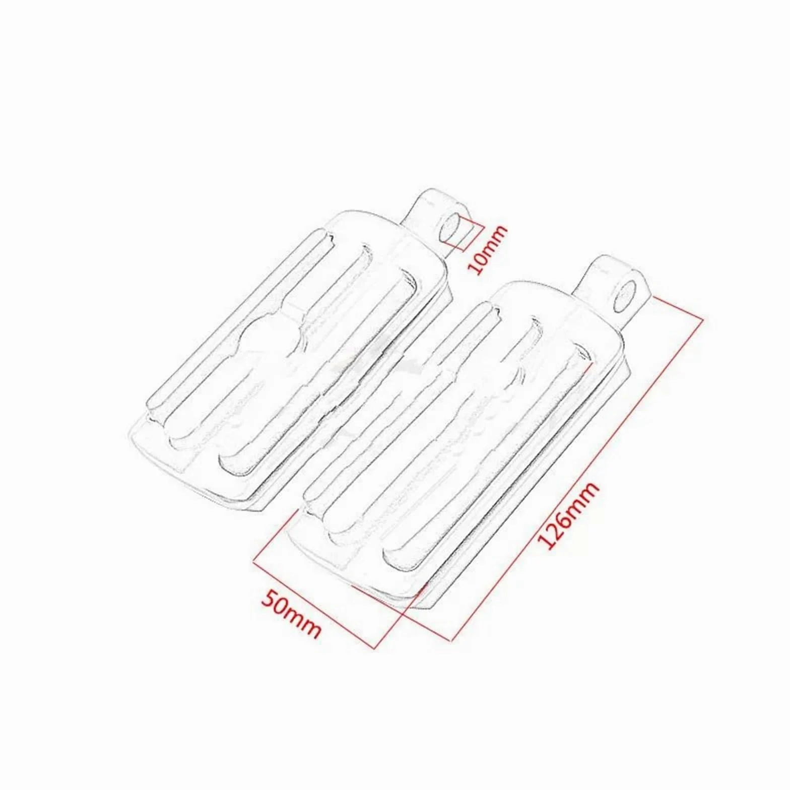 Motocicleta Reposapiés Reposapiés Macho Universal Para Motocicleta 32mm 125" Pedal Delantero Y Trasero De Goma(Estilo10)