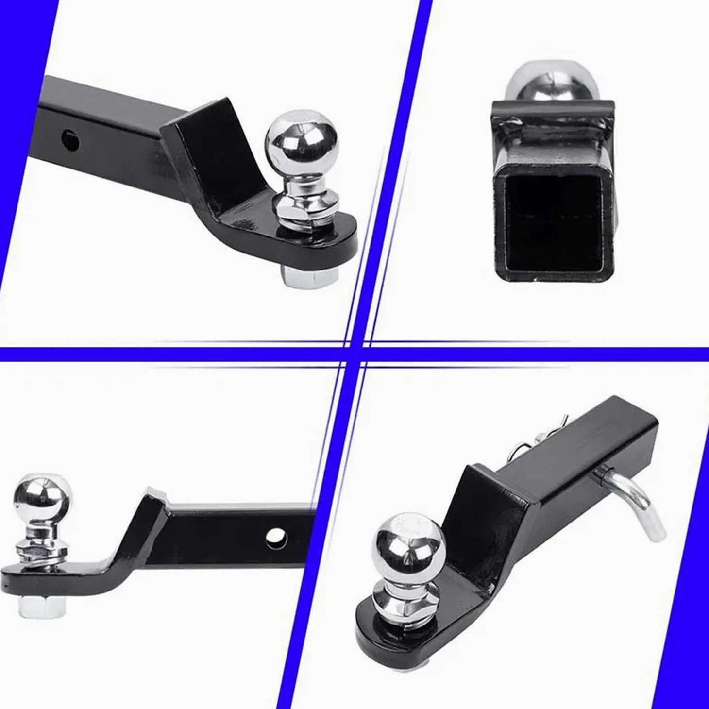 Enganche Remolque,Brazo de Remolque Soldado con rótula de 50 mm,Adaptador de Enganche de Remolque,para Todos Los Modelos De Vehículos(Capacidad de Carga máxima: 3500 kg)