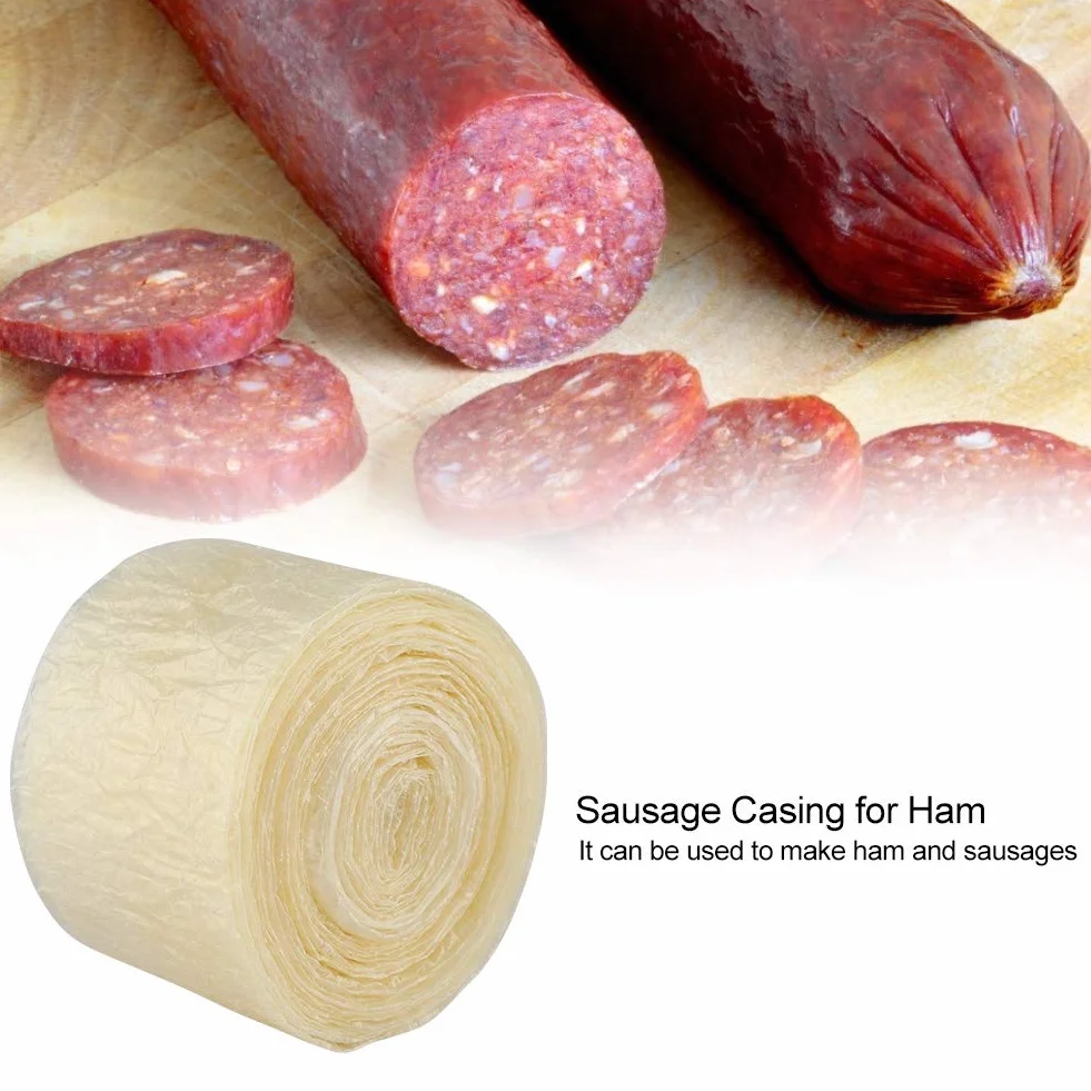 Tripa de Salchicha Comestible de 2 Capas para Salchichas Caseras, 8m
