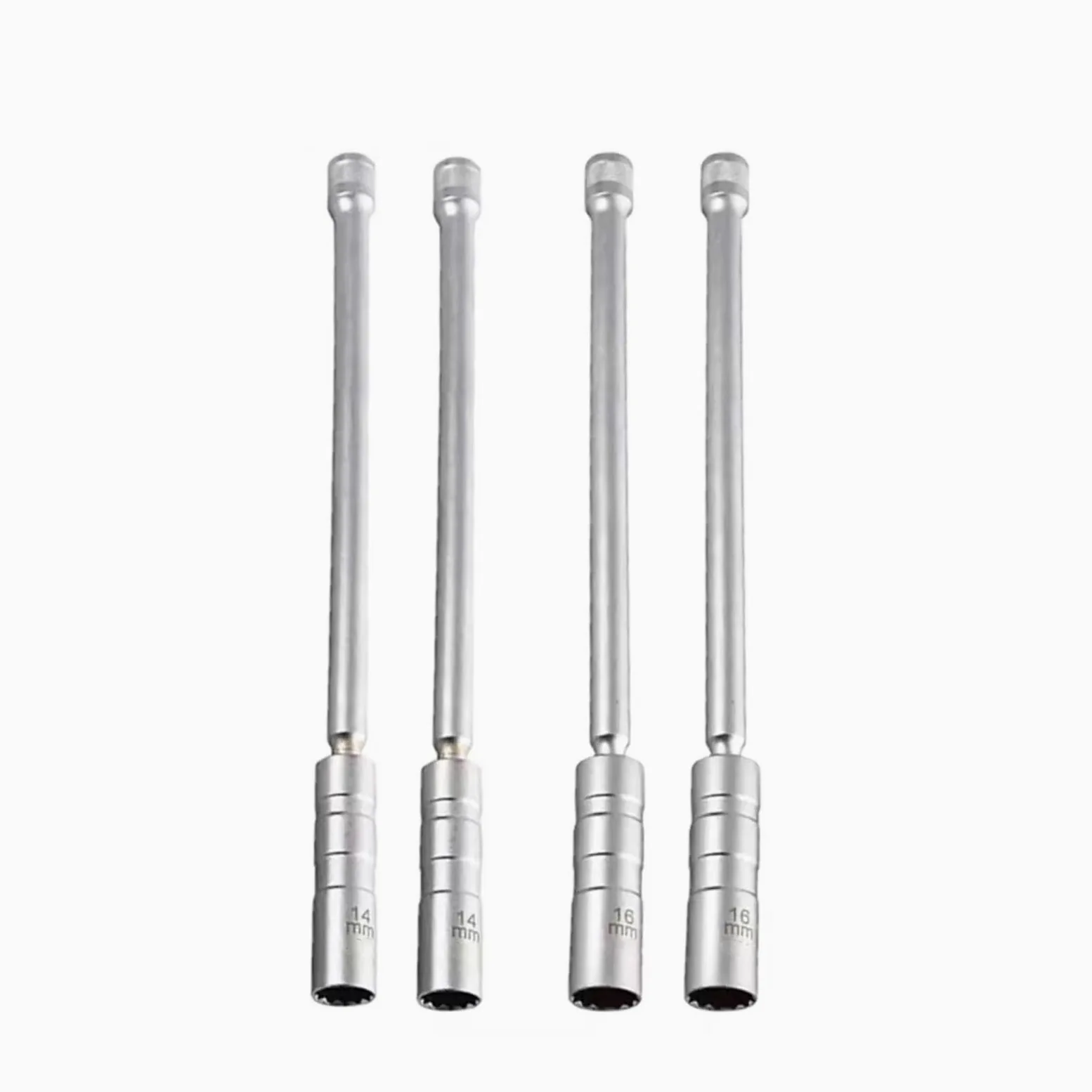 Llaves para Bujías Llave De Enchufe Bujía Magnética Giratoria Delgada para Pared 4 Uds Herramienta Extracción Bujías Encendido De Chispas Largas 14mm 16mm
