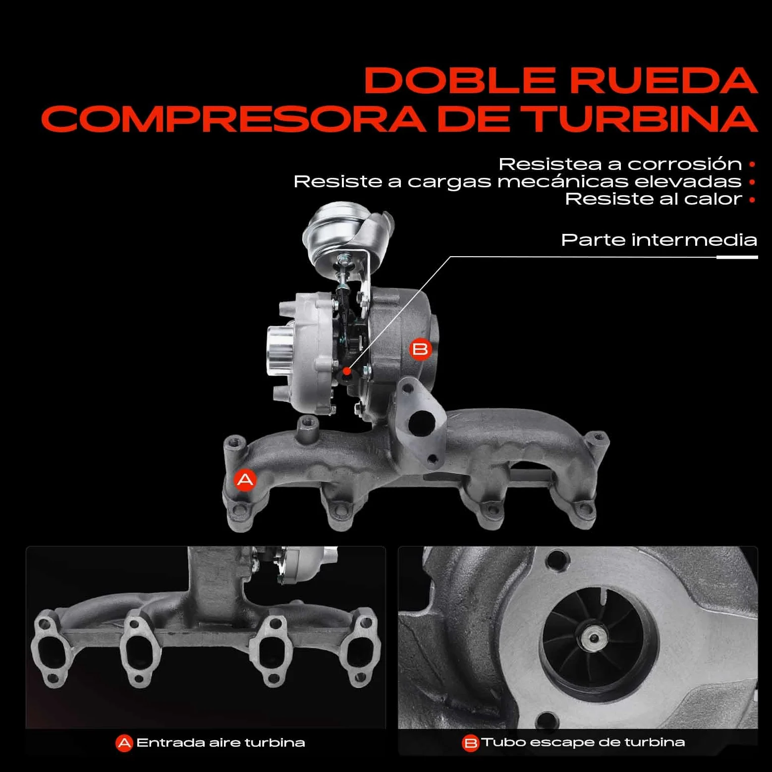 Frankberg Turbocompresor de gases de escape con juntas 038253019C | Compatible con: Golf IV Variante 1J5, Altea XL 5P5 5P8, A.l.h.a.m.b.r.a 7V8 7V9, Nuevo Beetle 1C1 9C1