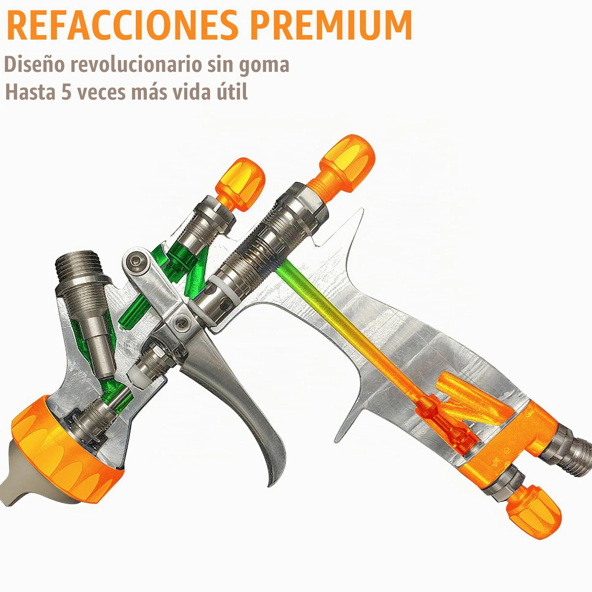 BEETRO Pistola de Pintura HVLP Profesional para Automóviles, 280-320mm Ancho Patrón de Pulverización, 1.3/1.4mm Boquilla, 600ml Capacidad 14CFM 29-32psi