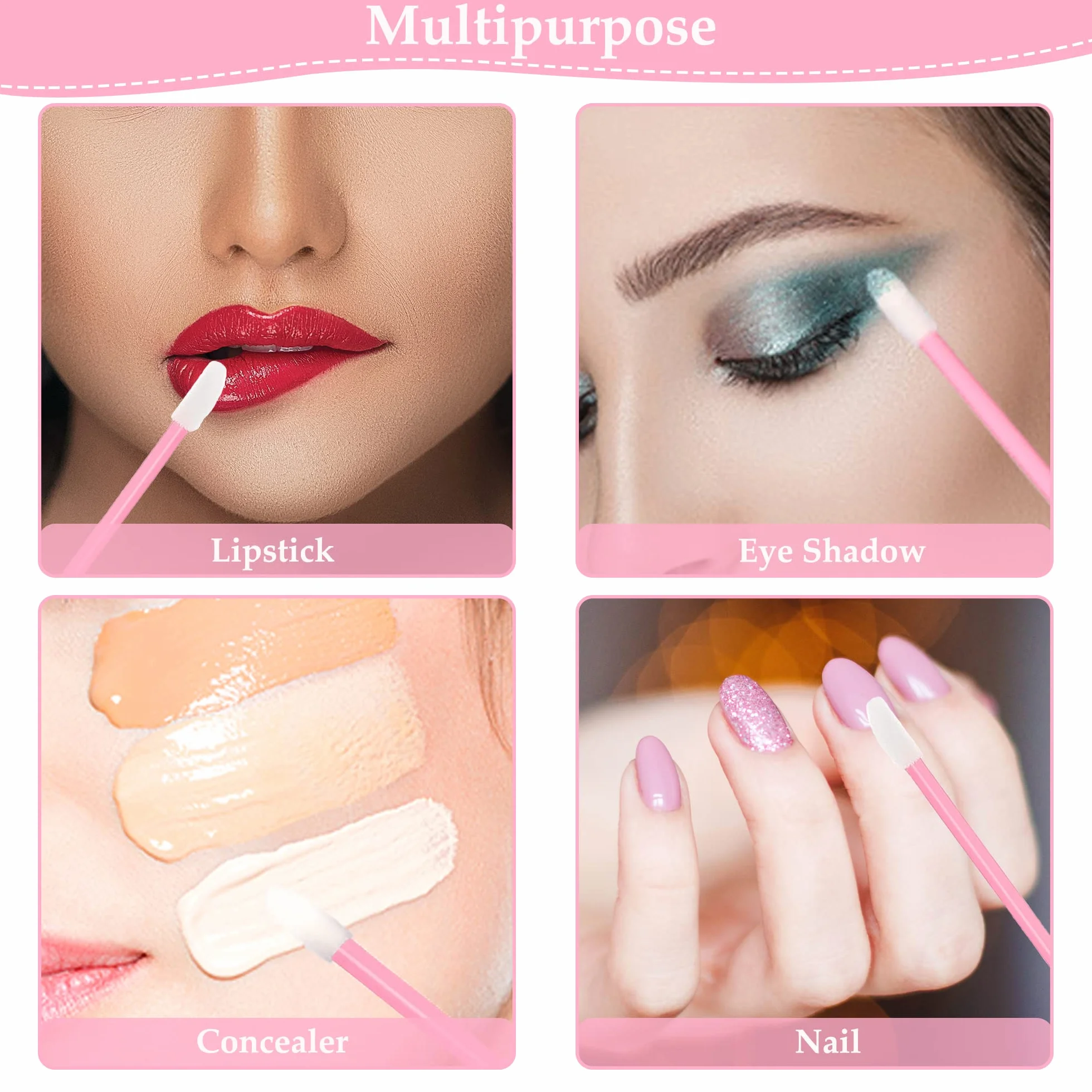 Pinceles desechables para labios minipintalabios corrector aplicador rosa