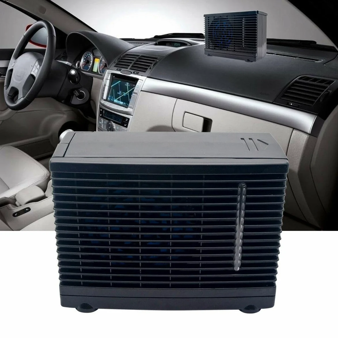 Baceyong - Aire acondicionado para coche (2 velocidades, ventilador de escritorio portátil, 12 V, aire acondicionado, 2 velocidades, ventilador de escritorio portátil, 12 V, 12 V)