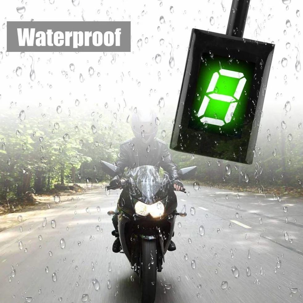 KSTE Indicador Engranaje, Indicador de Engranajes Motocicleta ECU Plug Monte 6, Indicador de Velocidad de Engranajes Digital, la Palanca de Cambios de Pantalla Compatible con Kawasaki