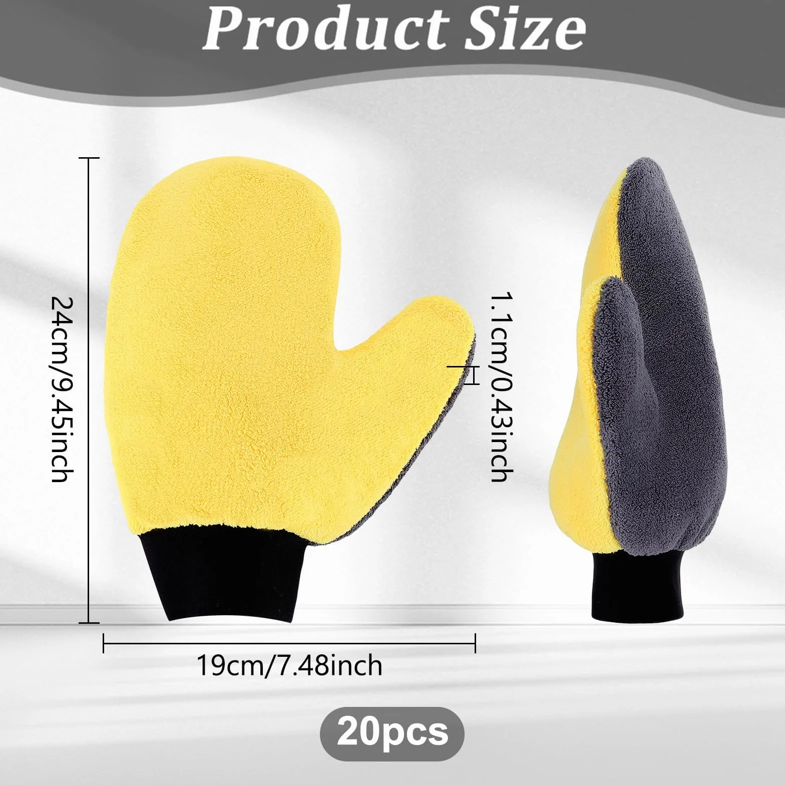 20 Pintura para Limpieza Guantes de Pintura de Microfibra Suave Guantes de Esponja de Microfibra Reutilizables de Polar Coral Guante de Lavado de Coche Aplicador de Tinte