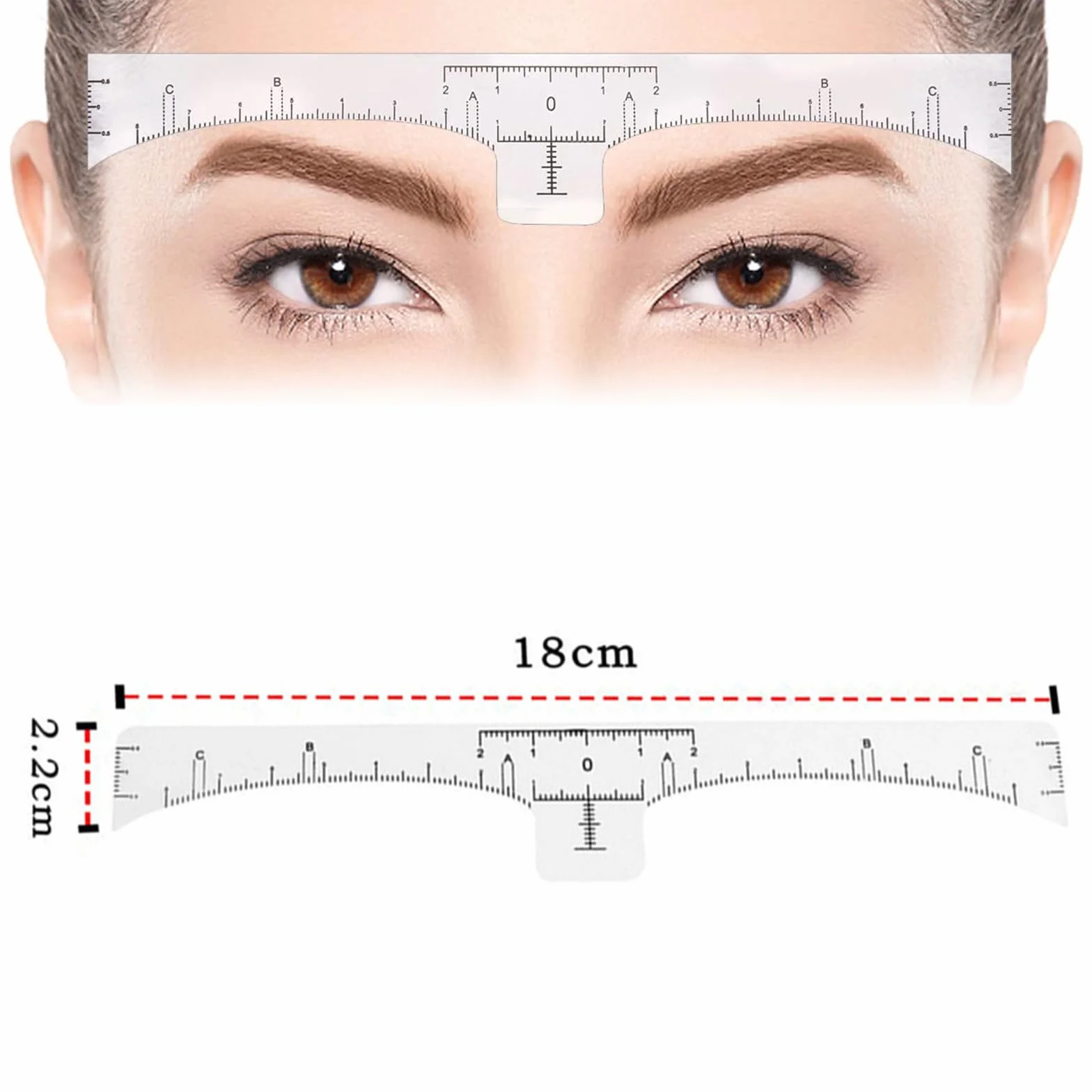 Reglas para Cejas 100 Unidades Translúcidas Plantillas Microblading Desechables