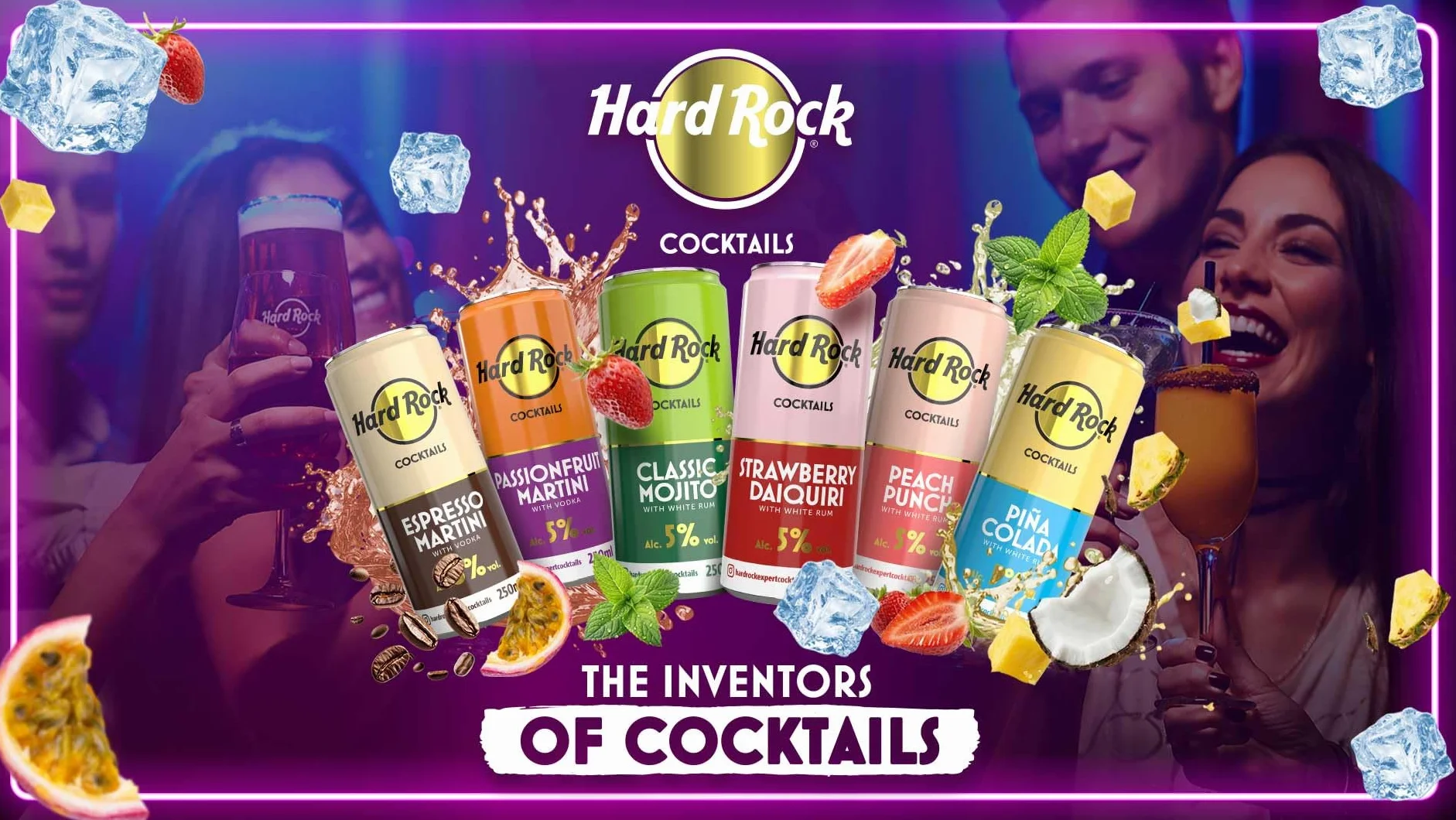 HARD ROCK READY TO DRINK COCKTAIL PASSION FRUIT 250ML 5% PACK 12