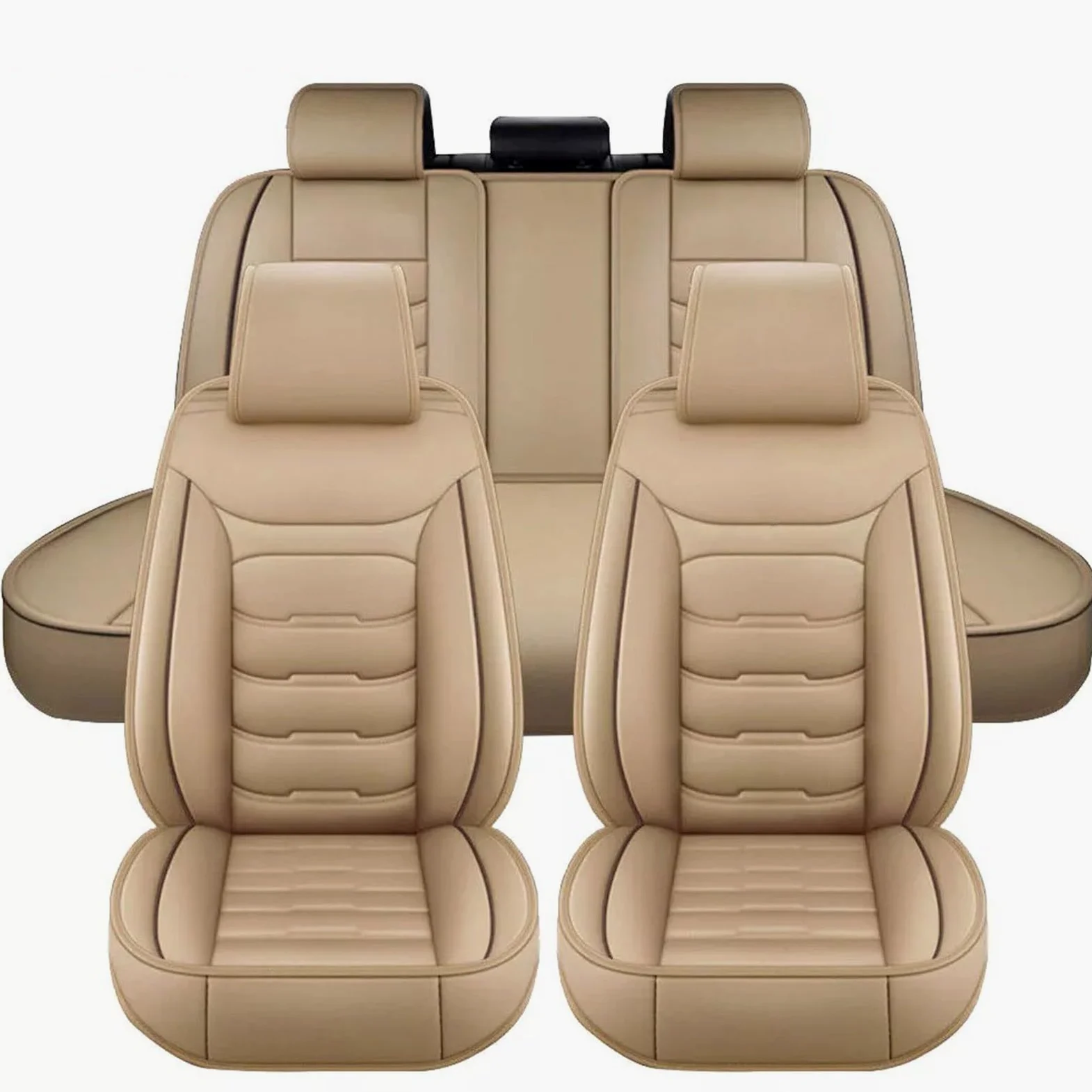 SePkus Funda Asientos Coche para Audi A4 (B6/B7) Avant Cubierta de Asiento,Juego Completo de Protectores de Asiento de Coche de Cuero,Fundas para Asientos Delanteros y Traseros de Coche