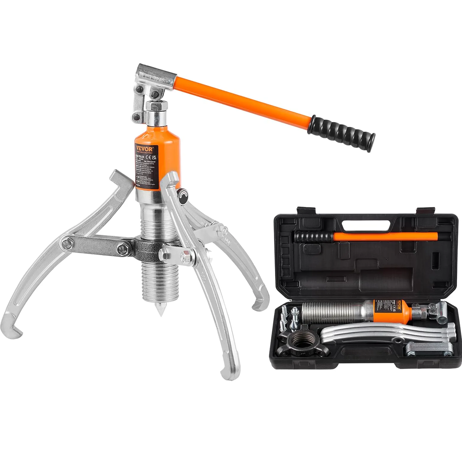 VEVOR Extractor De Engranajes Hidráulico 2 o 3 Patas de Acero Separador De Tracción De Rodamientos Capacidad de Tracción 15 T Extractor de Cojinetes Extensión de 304,8 mm para Desmontaje de Engranajes