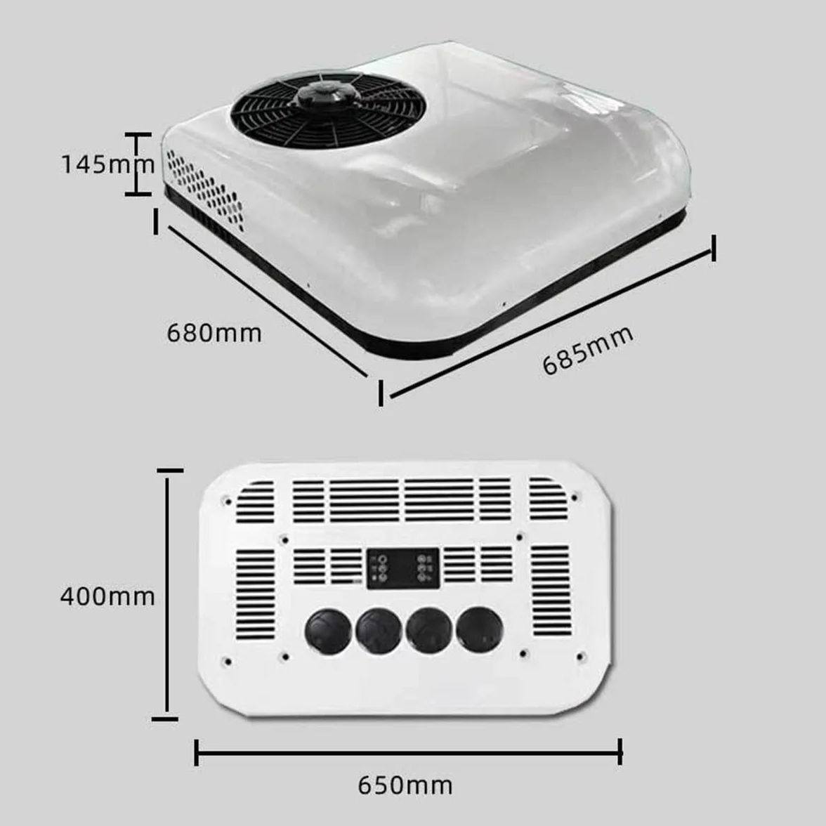 Aire acondicionado de techo 12V 24V ultrafino para minivans todoterreno camionetas autocaravanas camiones