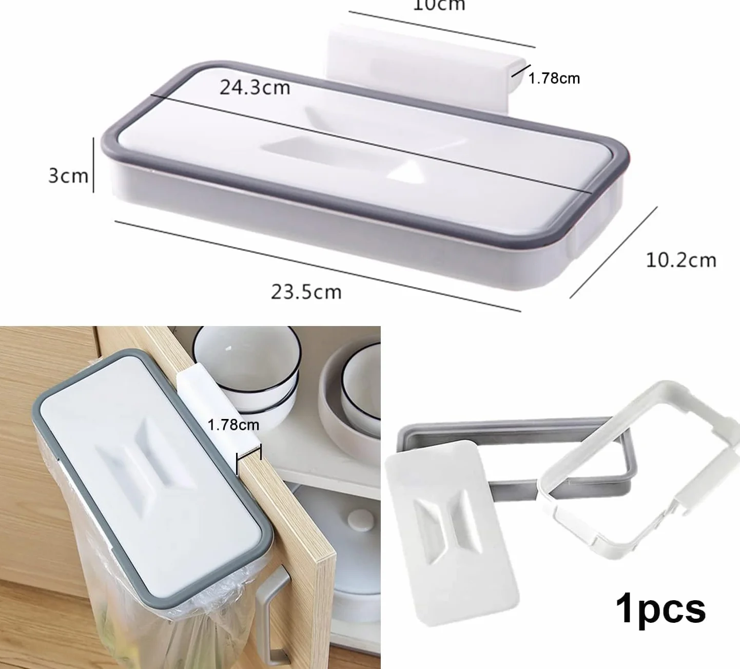 Sujeción para sacos residuos | Colgador para fundas de plástico | Gancho para cubo cajón caravana | Estructura mural para desechos | Contenedor plegable cocina