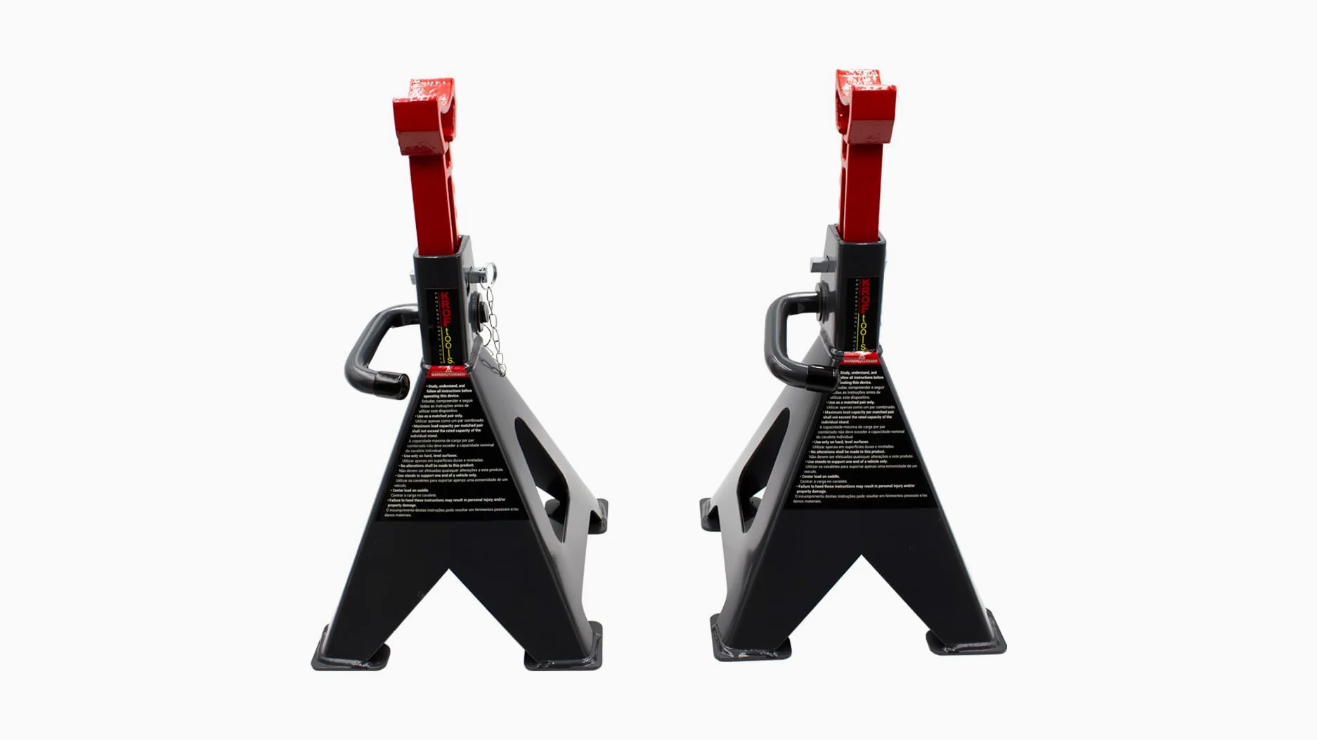 Soportes de Gato para Automóvil 6T, Par de 2 Piezas, Negro con Rojo, Acero Resistente
