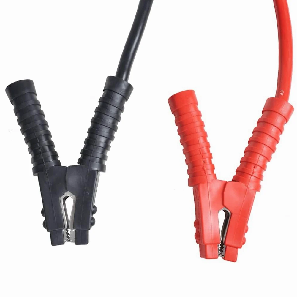 2 cables de arranque de 1500 A, 6 m, terminales de cobre aislados para gasolina diésel de hasta 5000 cm³, coche, camión, motocicleta, asistencia en carretera, invierno, arranque de emergencia