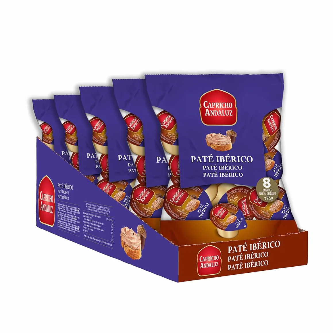 Capricho Andaluz Bolsa Paté Ibérico 8 Unidades 25 gr Monodosis Untable