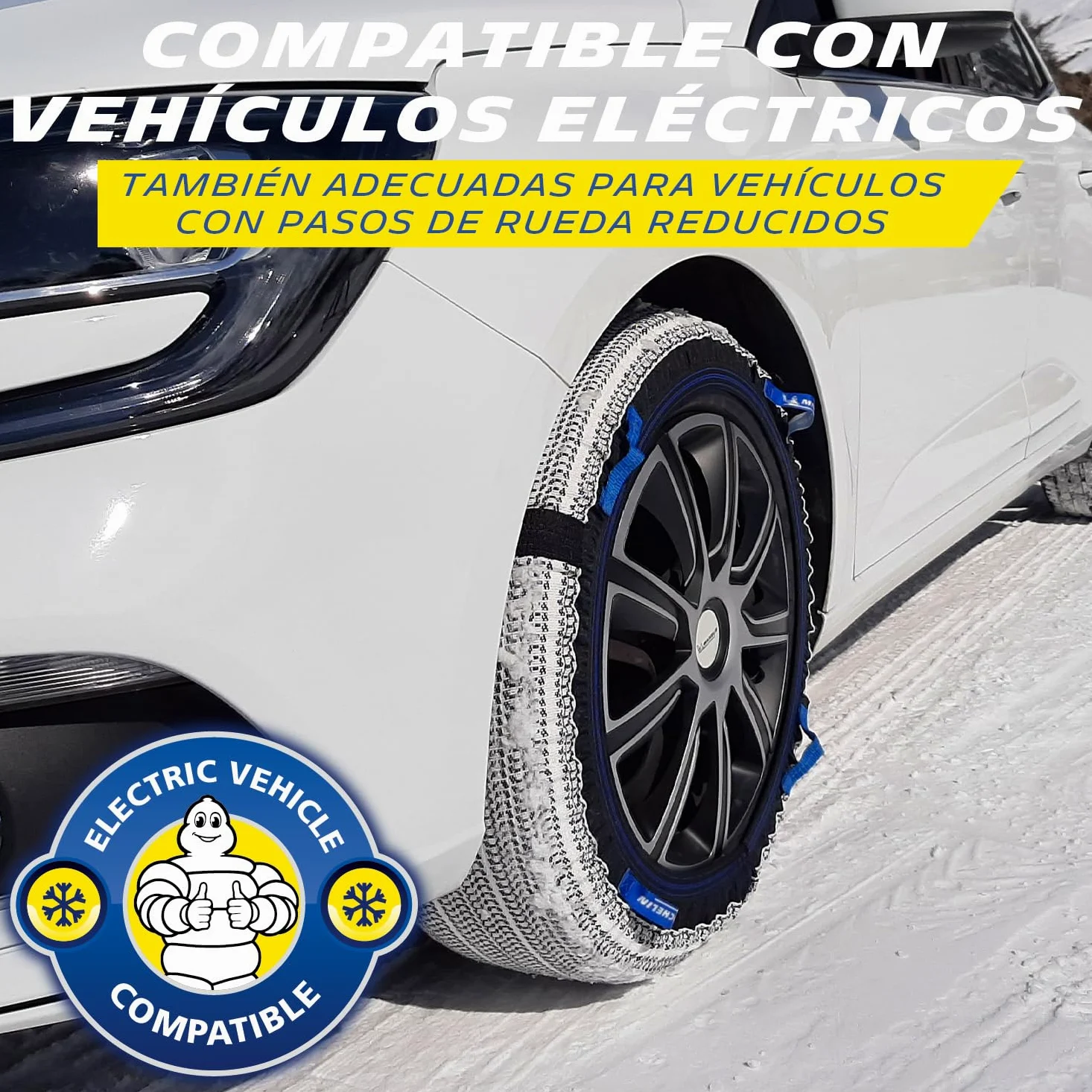 MICHELIN 008419 SOS GRIP Cadenas de nieve textiles Coche, Fundas de nieve para neumáticos EVO 9