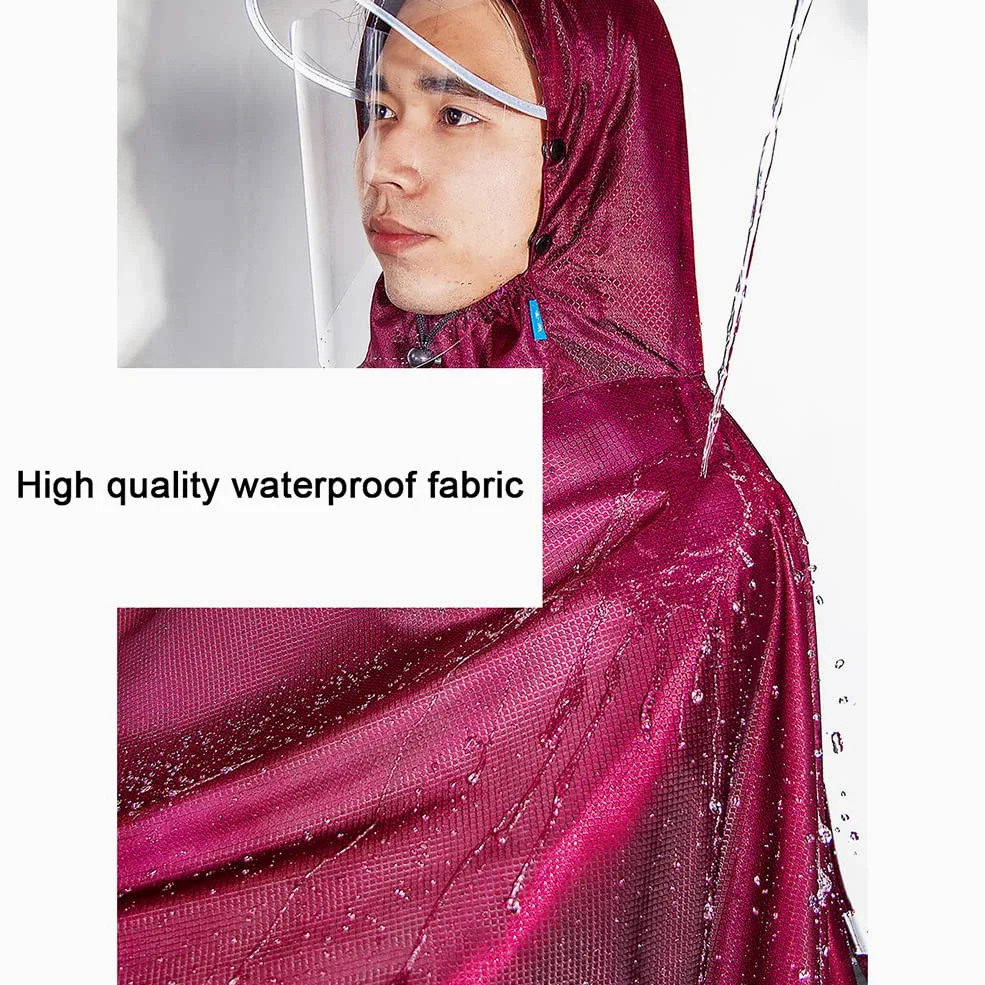 Chubasquero eléctrico para scooter, engrosamiento para hombres y mujeres, poncho de lluvia individual/doble, chubasquero para motocicleta para montar al aire libre (rojo 4XL sin cubierta de espejo)