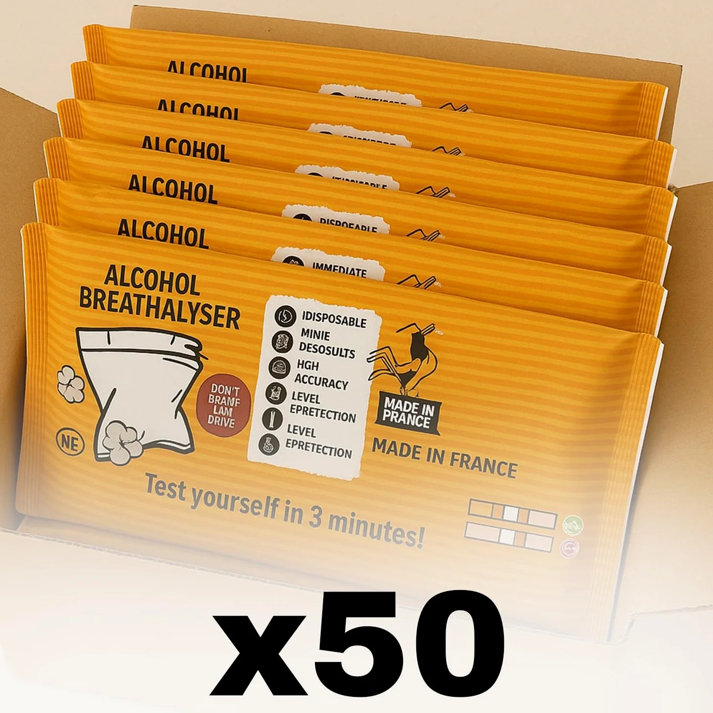 Alcoholimetro homologado CONTRALCO 0,5 g/L - Test de alcoholemia, Prueba fácil y fiable en 3 Minutos | Embalaje Internacional [ Control alcoholemia homologado ]