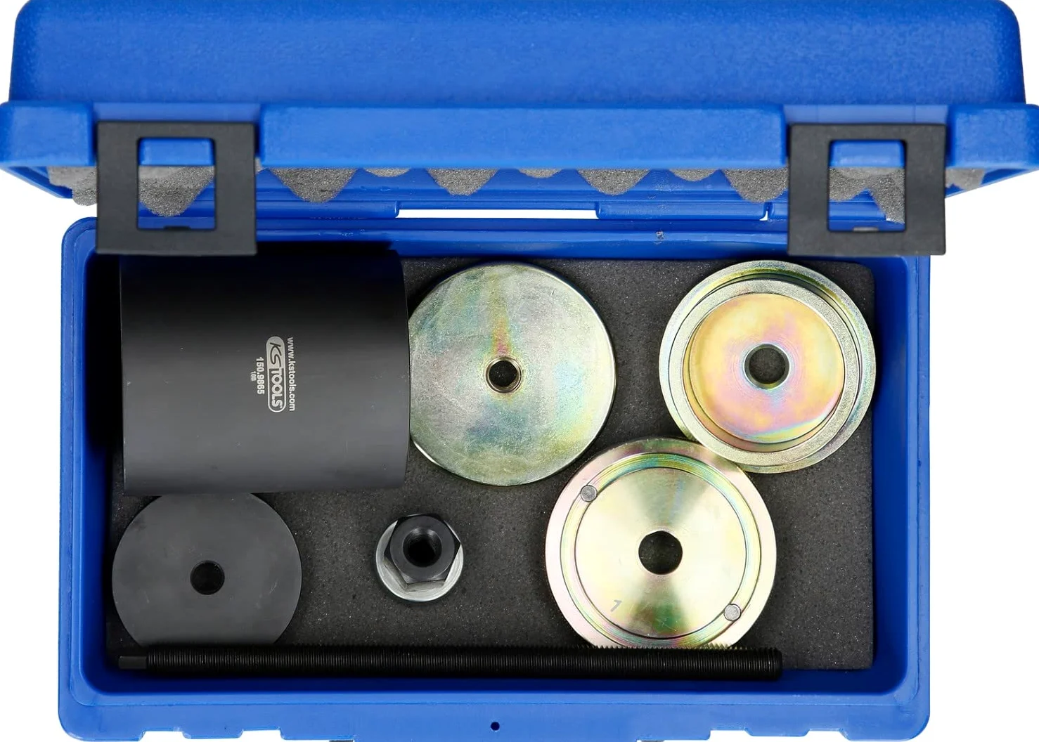KS Tools 150.9865 Juego de herramientas de silentblock para soportes de eje trasero BMW, 7 pzs