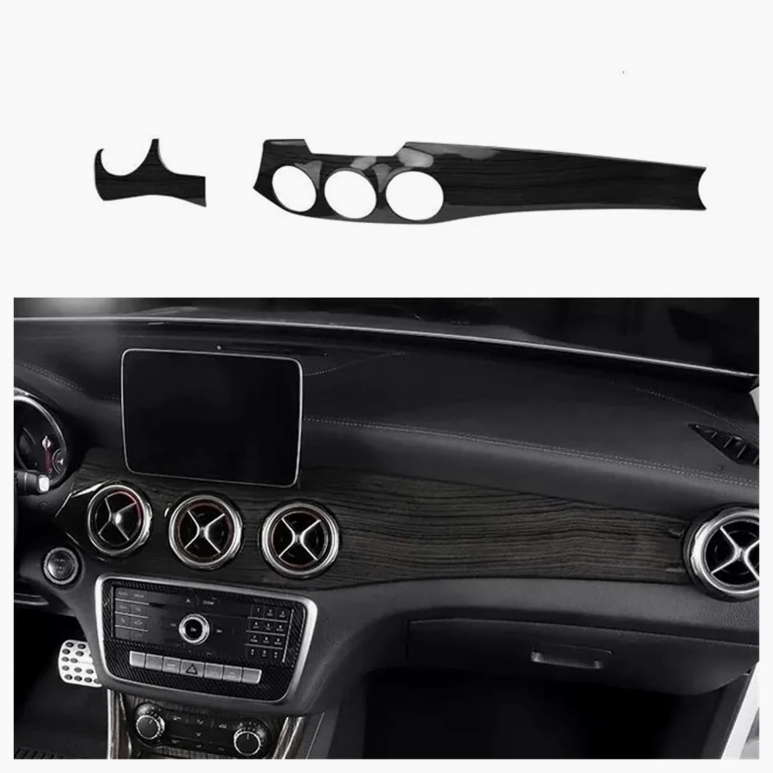 1 Juego Molduras Para Panel Instrumentos LHD Para Benz Para CLA/Para AMG/Para GLA Cubierta Salida Aire Control Central Interior Automóvil
