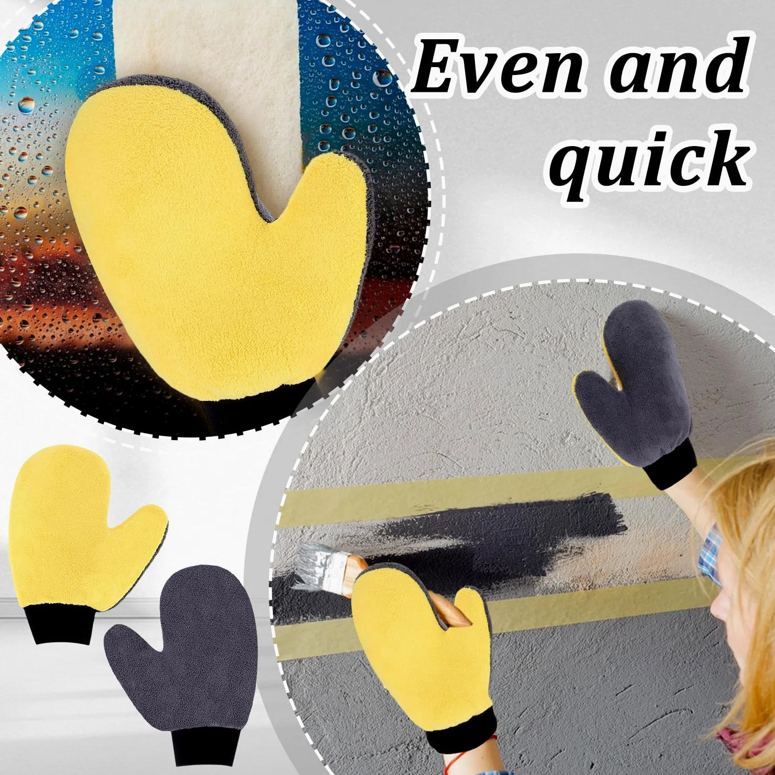 20 Pintura para Limpieza Guantes de Pintura de Microfibra Suave Guantes de Esponja de Microfibra Reutilizables de Polar Coral Guante de Lavado de Coche Aplicador de Tinte