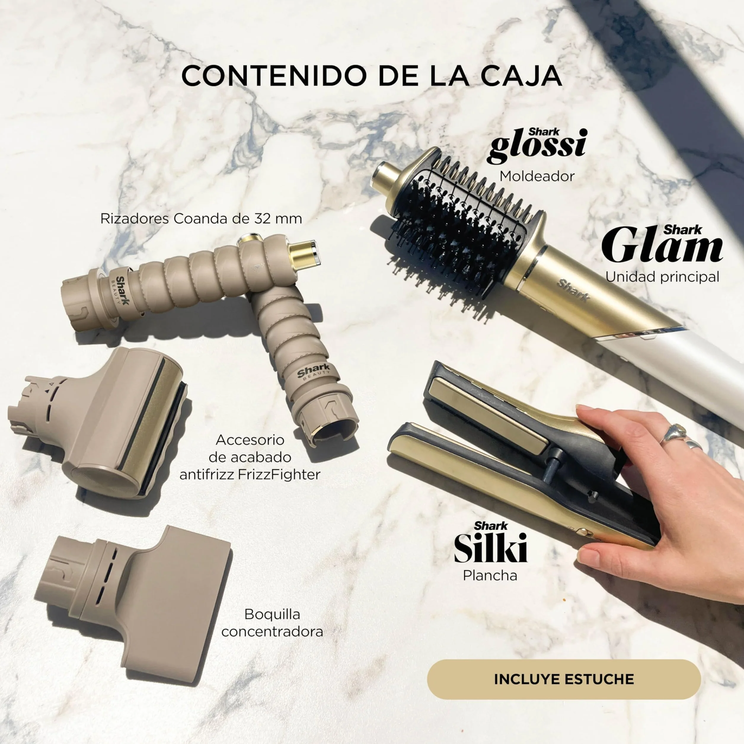 Shark Glam Multi-Styler Rizador Ondas Rizos Automático Difusor Concentrador Turbo Cepillo Aire Plancha