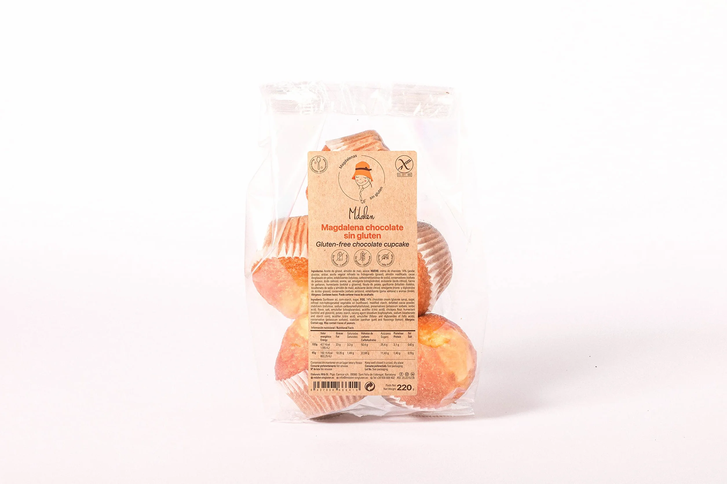Magdalenas Sin Gluten Sin Lactosa Lote 40 Unidades MDALEN