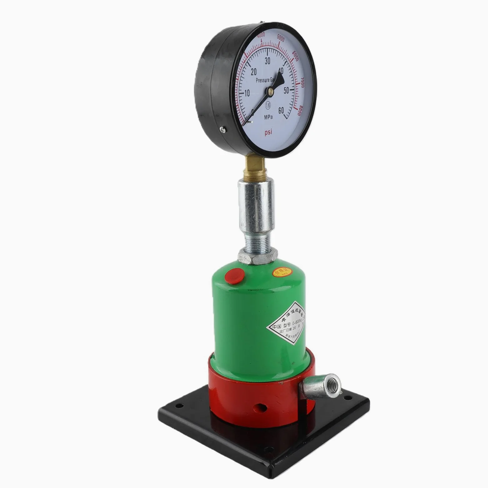 Yosoo Health Gear Probador de Presión Pop de Boquilla de Inyector Diésel Probador de Boquilla de Inyector de Metal 0 60MPA M12x1.5MM Comprobaciones de Rosca Doble Sellado de Presión para Talleres de