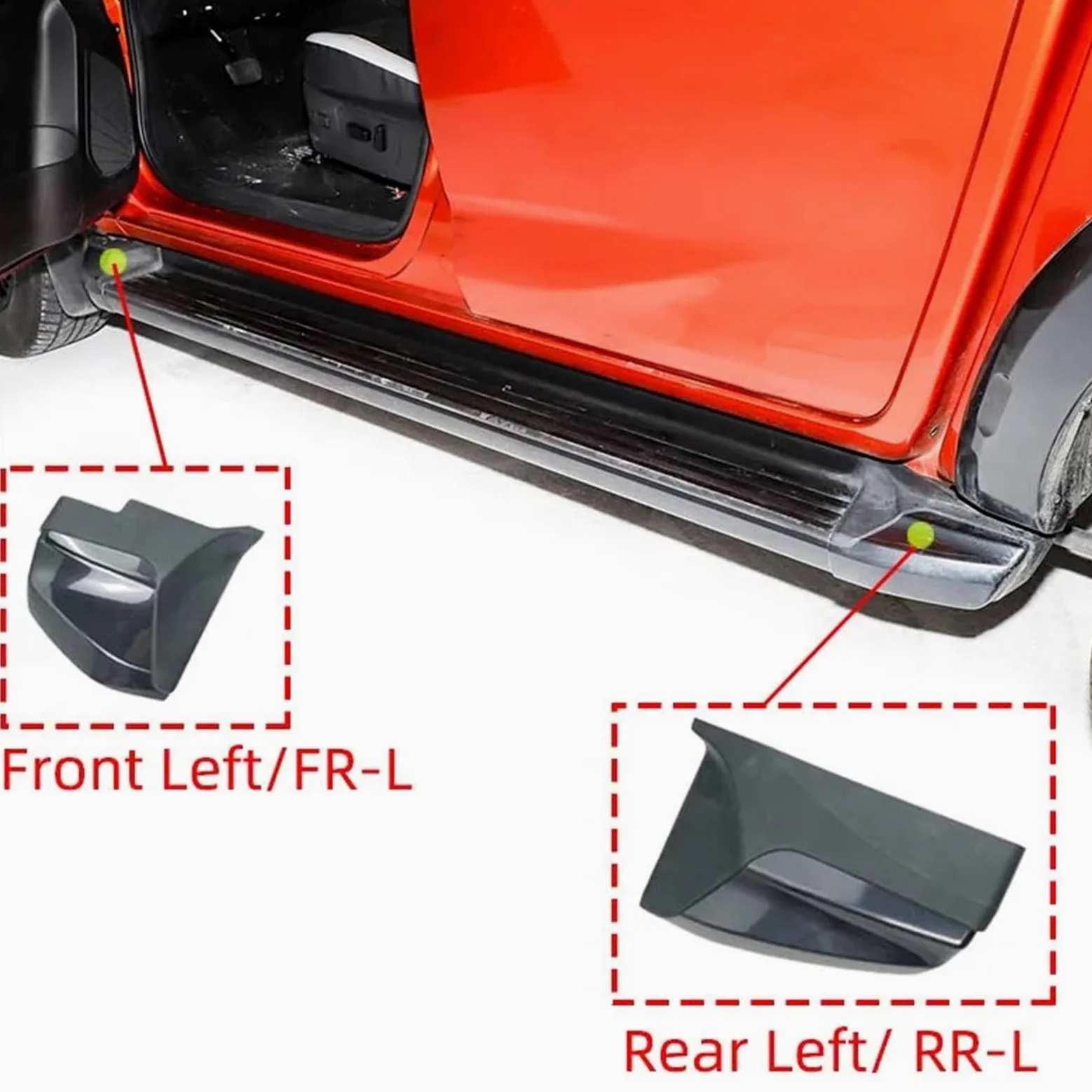 pedal pie Tapa de estribo lateral para puerta de coche, compatible con ISUZU D-MAX D MAX RG 2021-2024, accesorios para estribos.(Silver Front Right)