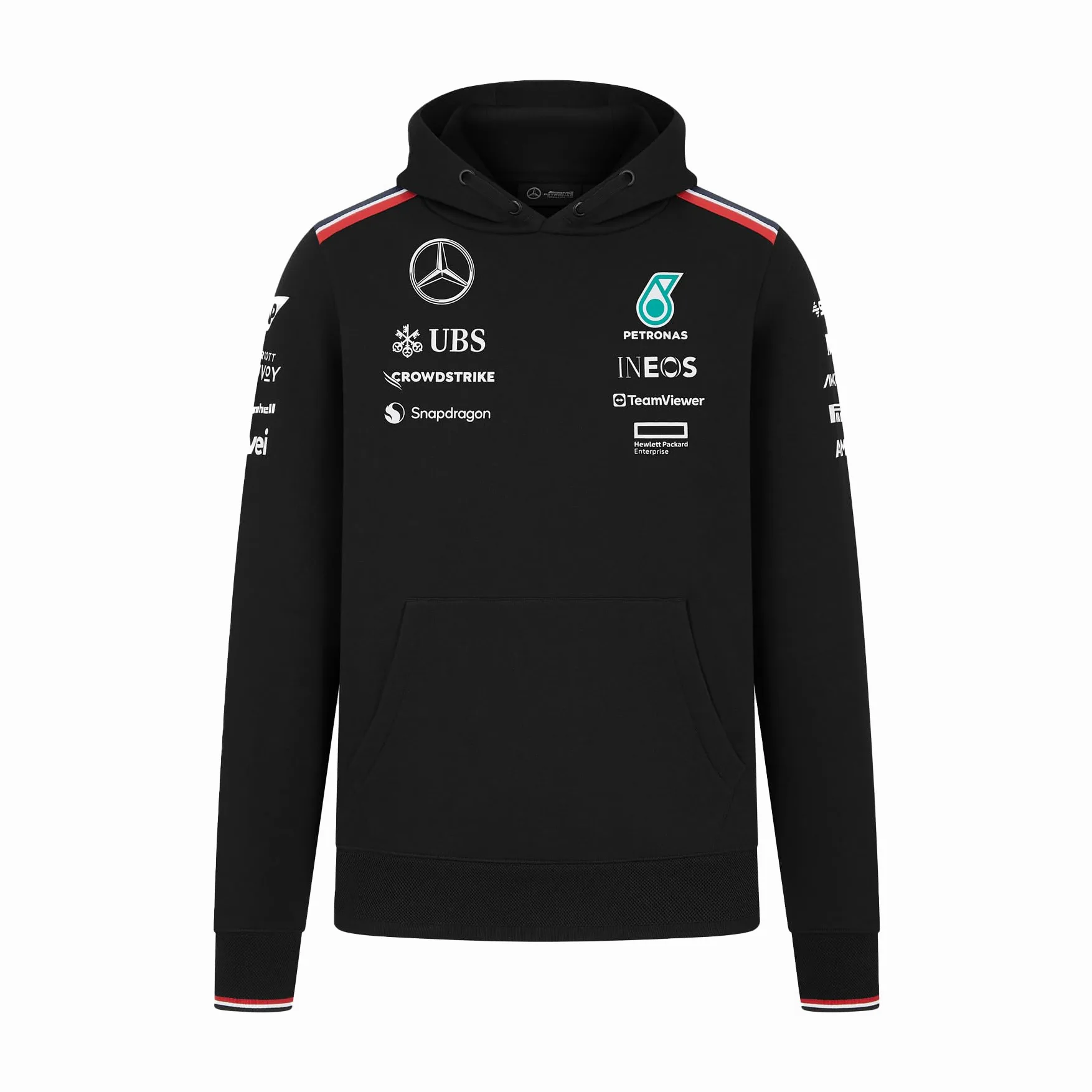 Mercedes AMG Petronas Sudadera con Capucha para Hombre F1 Team 2024 - Negro - Tamaño: 3XL