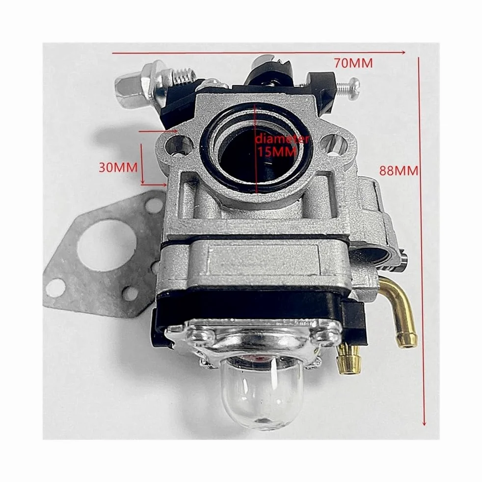 Accesorios de carburador de 15mm, carburador de Motor desbrozadora Apto for 40-5 44-5 43cc 52cc de 2 Tiempos, 1-2 uds.(2PCS)