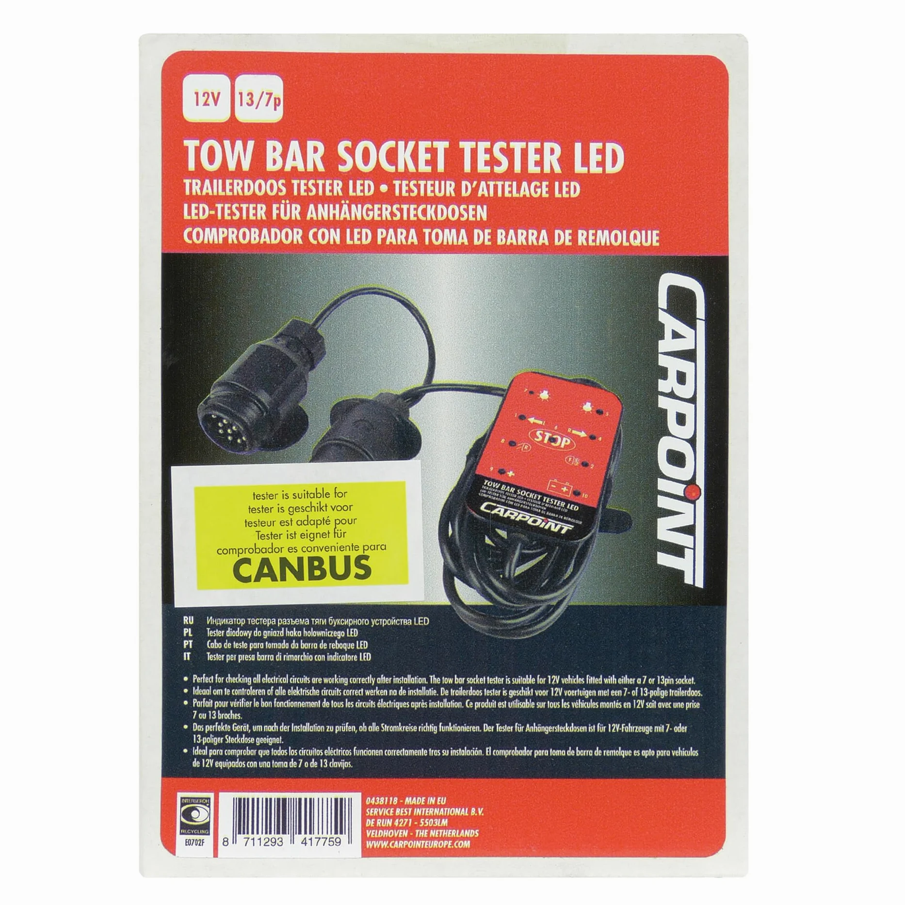 CARPOINT 0438118 Tester toma de remolque