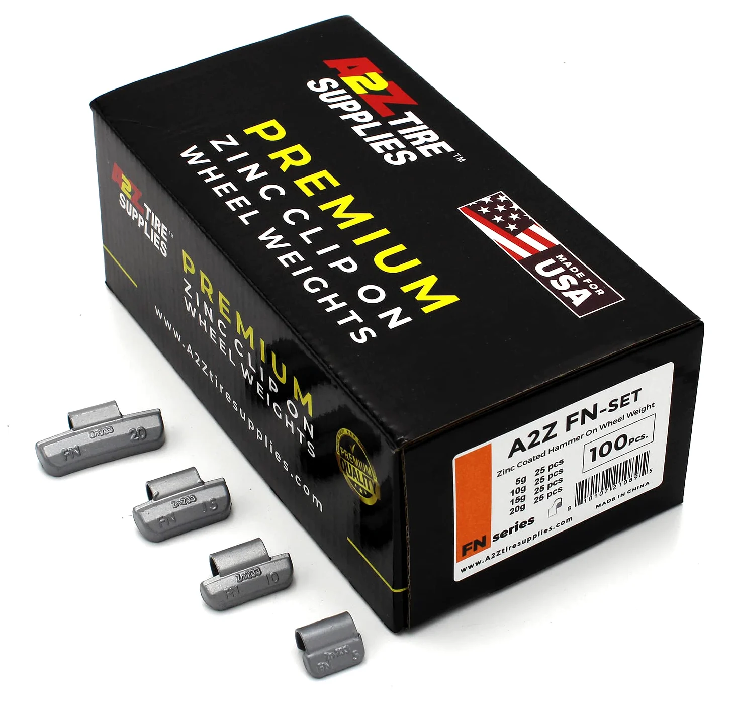 Martillo de la serie FN sobre pesas de rueda de zinc recubiertas (5g-10g-15g-20g) 25 piezas