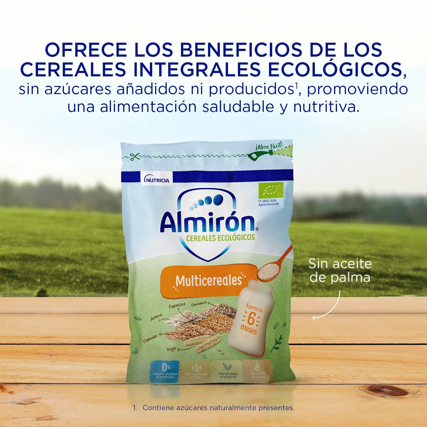 Almirón Cereales Infantiles Ecológicos Multicereales, Pack 1,6 kg, 8 Unidades