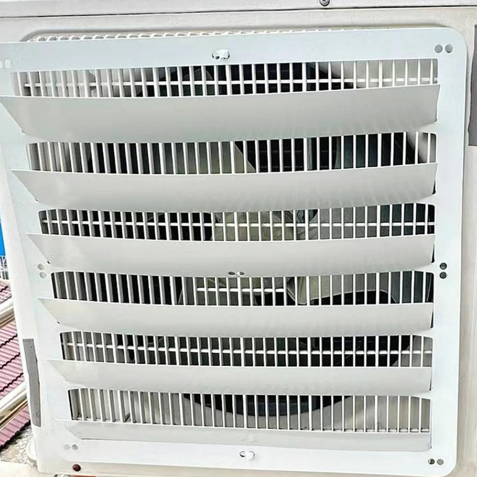 Deflector de CA de acero galvanizado | Ventilación de CA for exteriores de varios tamaños de acero galvanizado: disipación de calor(Square Galvanized Steel,48*48cm)