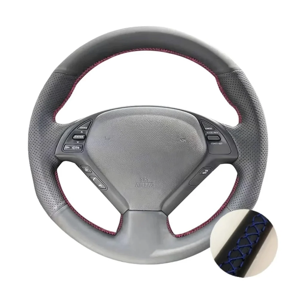 Funda para Volante de Coche Infiniti G37 G35 G25 EX35 EX25 EX37 Q60 QX50 2014 2015, PU