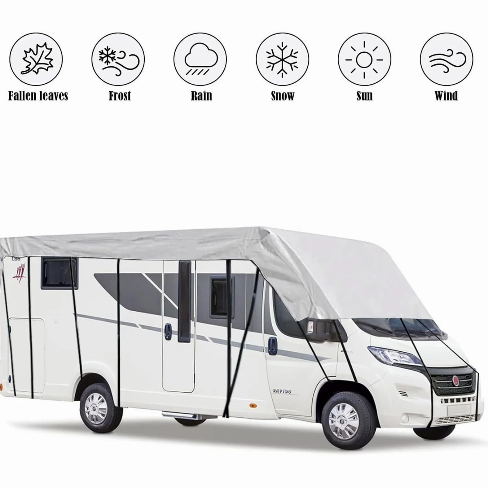 de nieve, de techo para autocaravana, protección UV impermeable para acampar, diseño portátil, función de instalación fácil, herramienta de vehículo, accesorio exterior para coche, ca