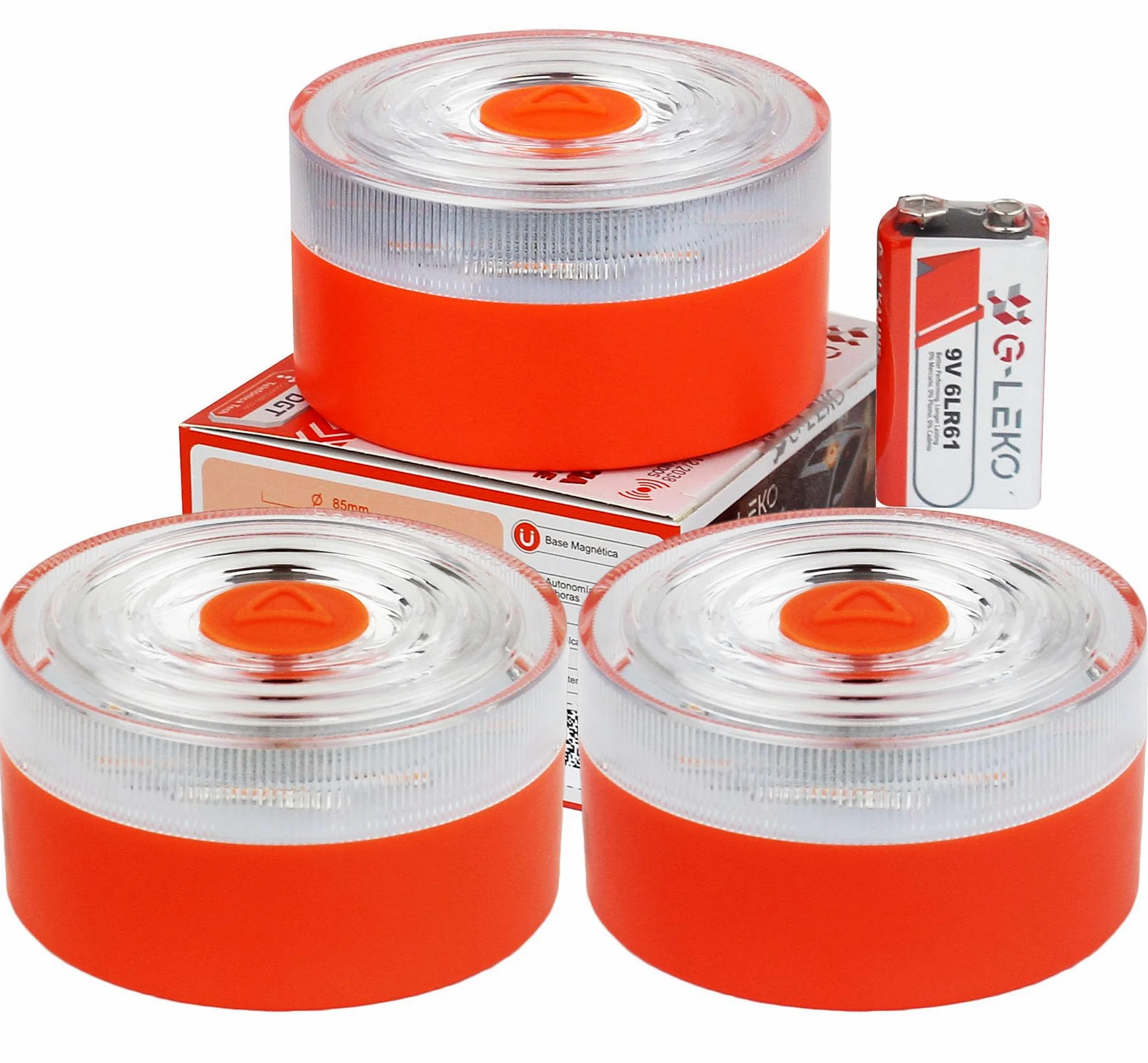 Baliza V16 Conectada DGT 3.0 Geolocalización Luz Emergencia Homologada Coche X3 Blanco