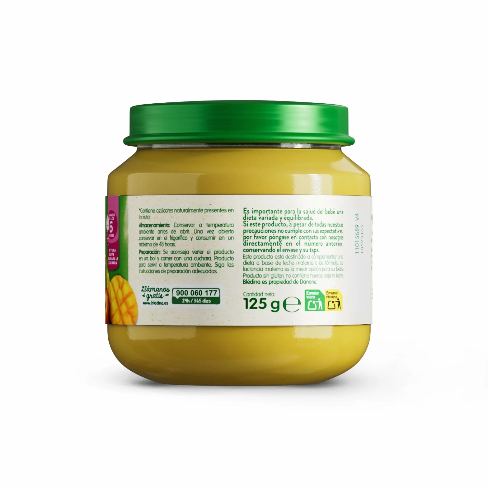 Blédina Tarritos de Platano, Manzana y Mango para Bebé 6x125g Sin Azúcares Añadidos