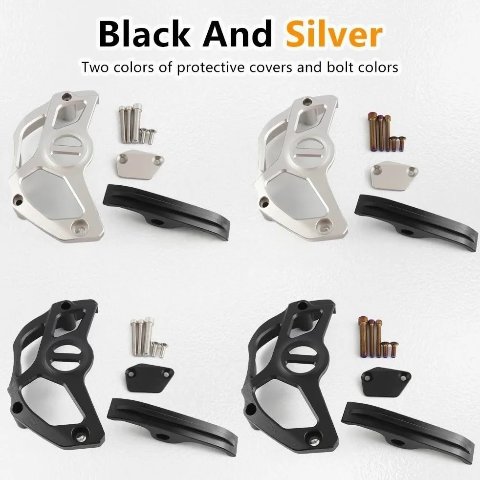 Protector cadena Moto Cadena Protector Ajuste Para Cfmoto 800MT 800NK Protector De Piñón De Motocicleta Cubierta De Sensor Protector De Cadena | Silvery A SET