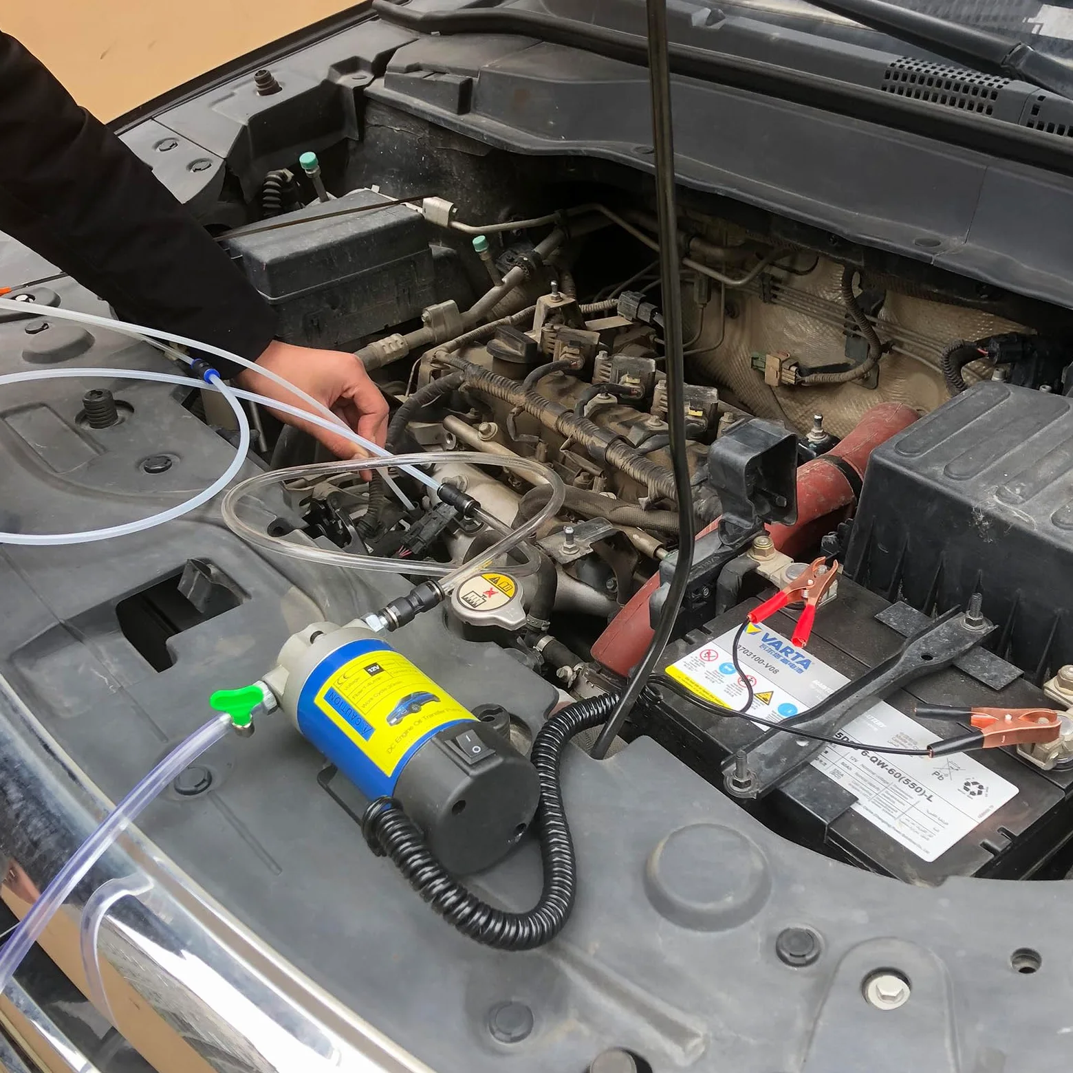 AIGMISON - Bomba de aceite de motor de 12 V 100 W, bomba extractora eléctrica de cambio de aceite, bomba extractora diésel equipada con 3 tubos de bajo ruido