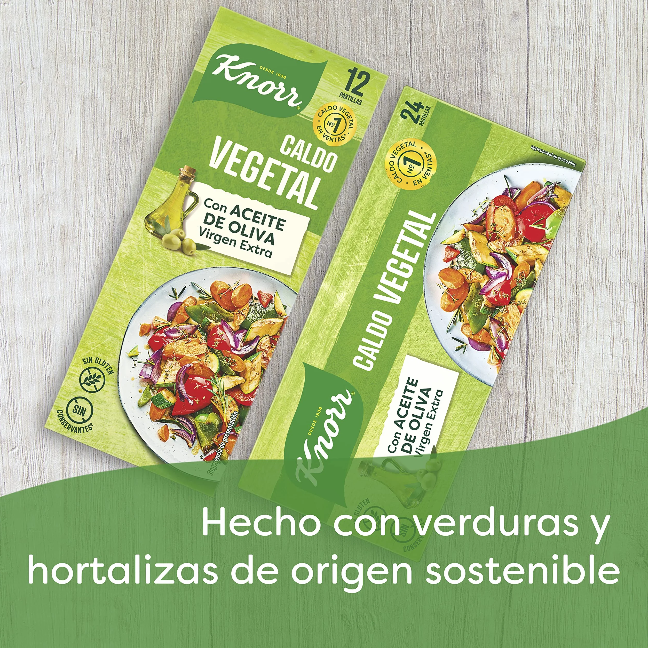 Knorr Caldo Vegetal 12 pastillas Pack de 18